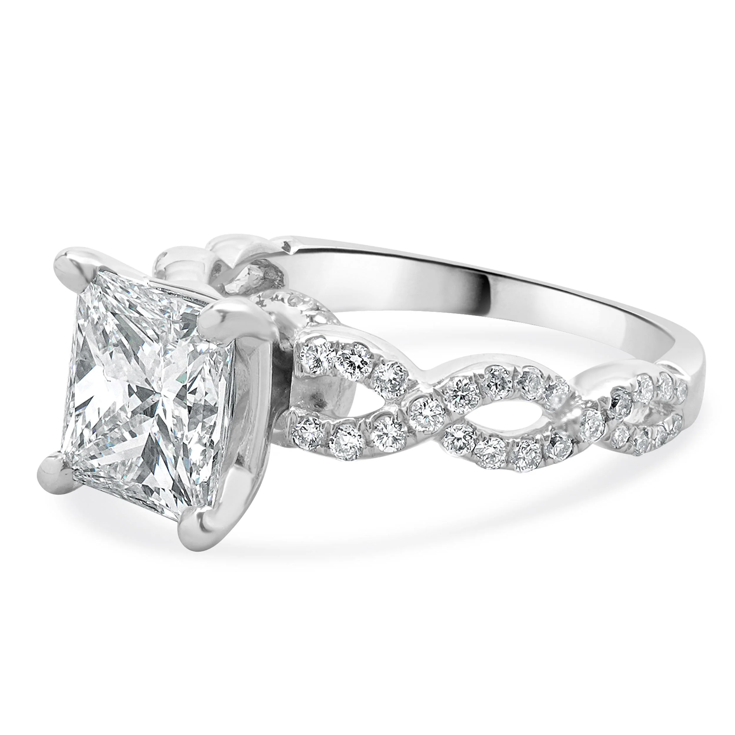 14 Karat White Gold Radiant Cut Diamond Engagement Ring - Image 2
