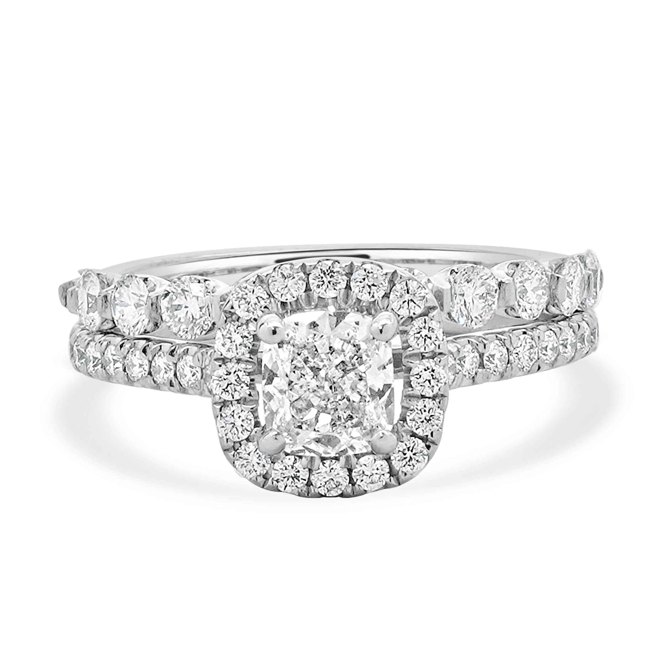 14 Karat White Gold Radiant Cut Diamond Engagement Ring