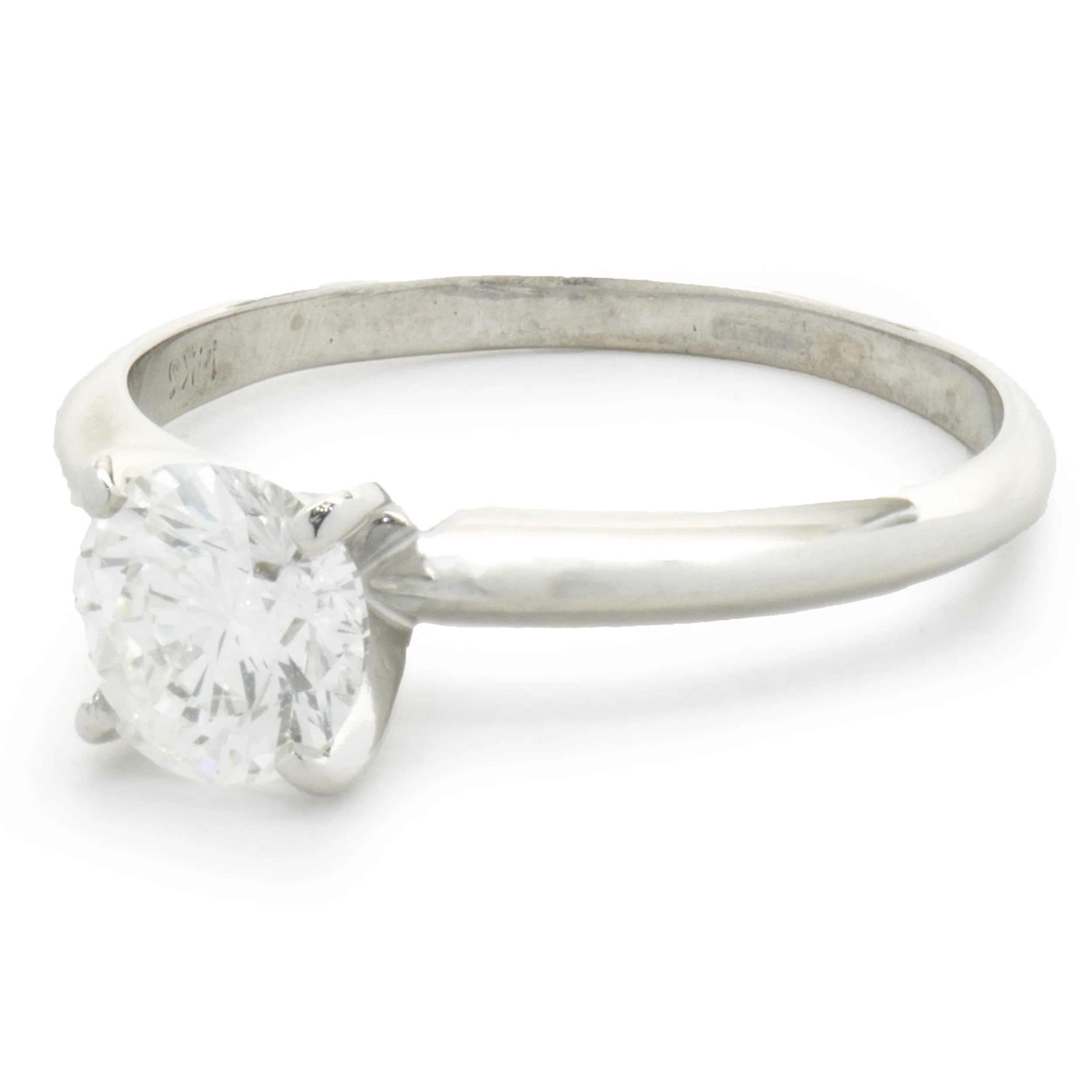 14 Karat White Gold Round Brilliant Cut Diamond Engagement Ring - Image 2