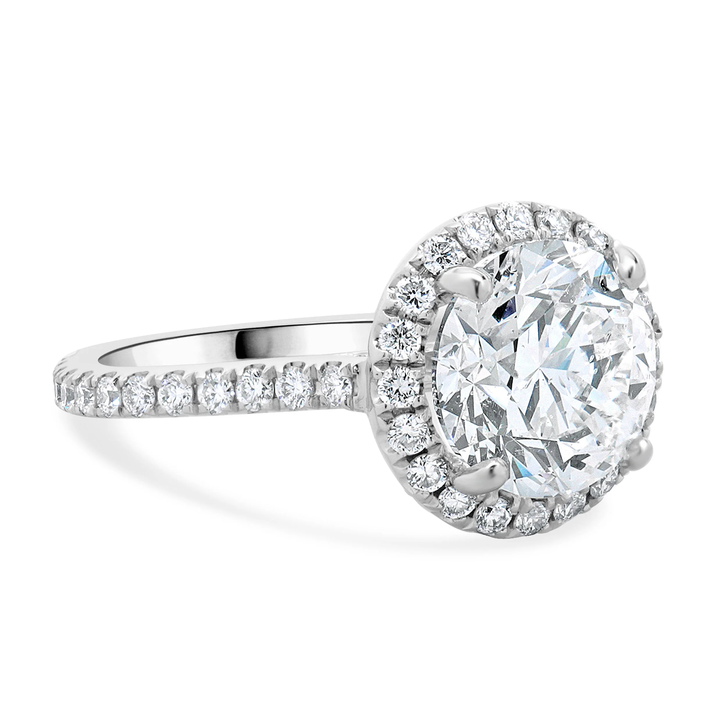14 Karat White Gold Round brilliant Cut Diamond Engagement Ring - Image 4