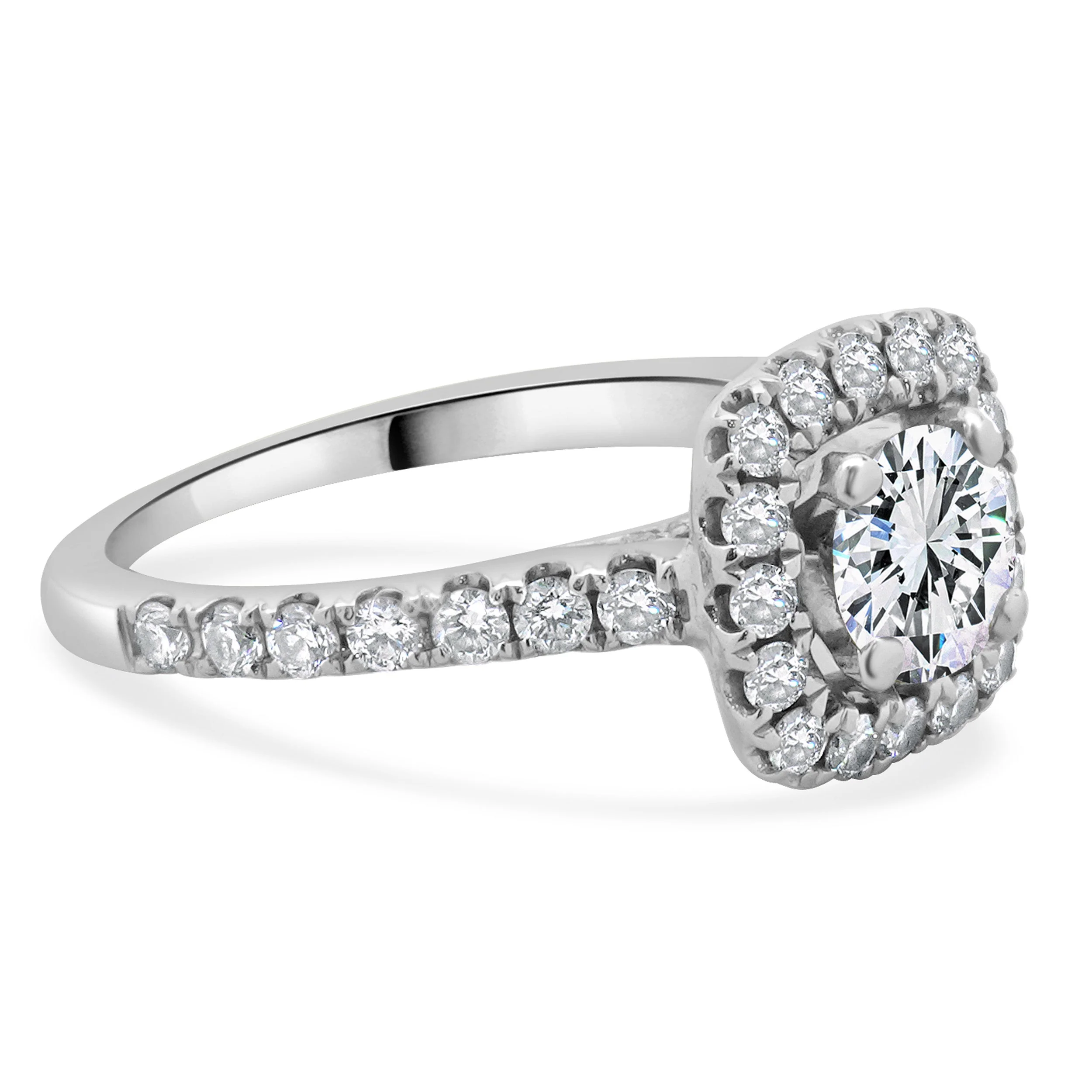 14 Karat White Gold Round Brilliant Cut Diamond Engagement Ring - Image 4