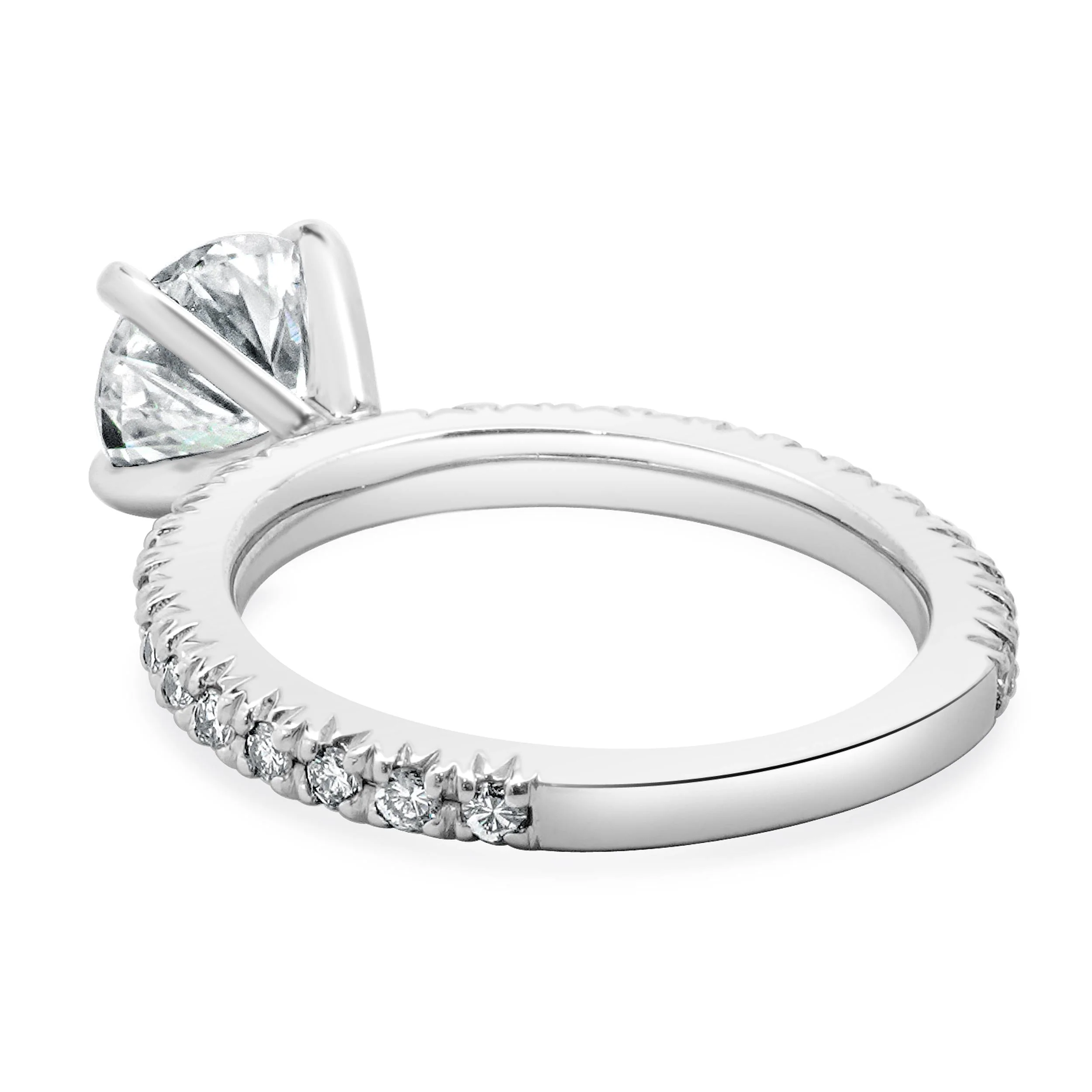 14 Karat White Gold Round Brilliant Cut Diamond Engagement Ring - Image 4
