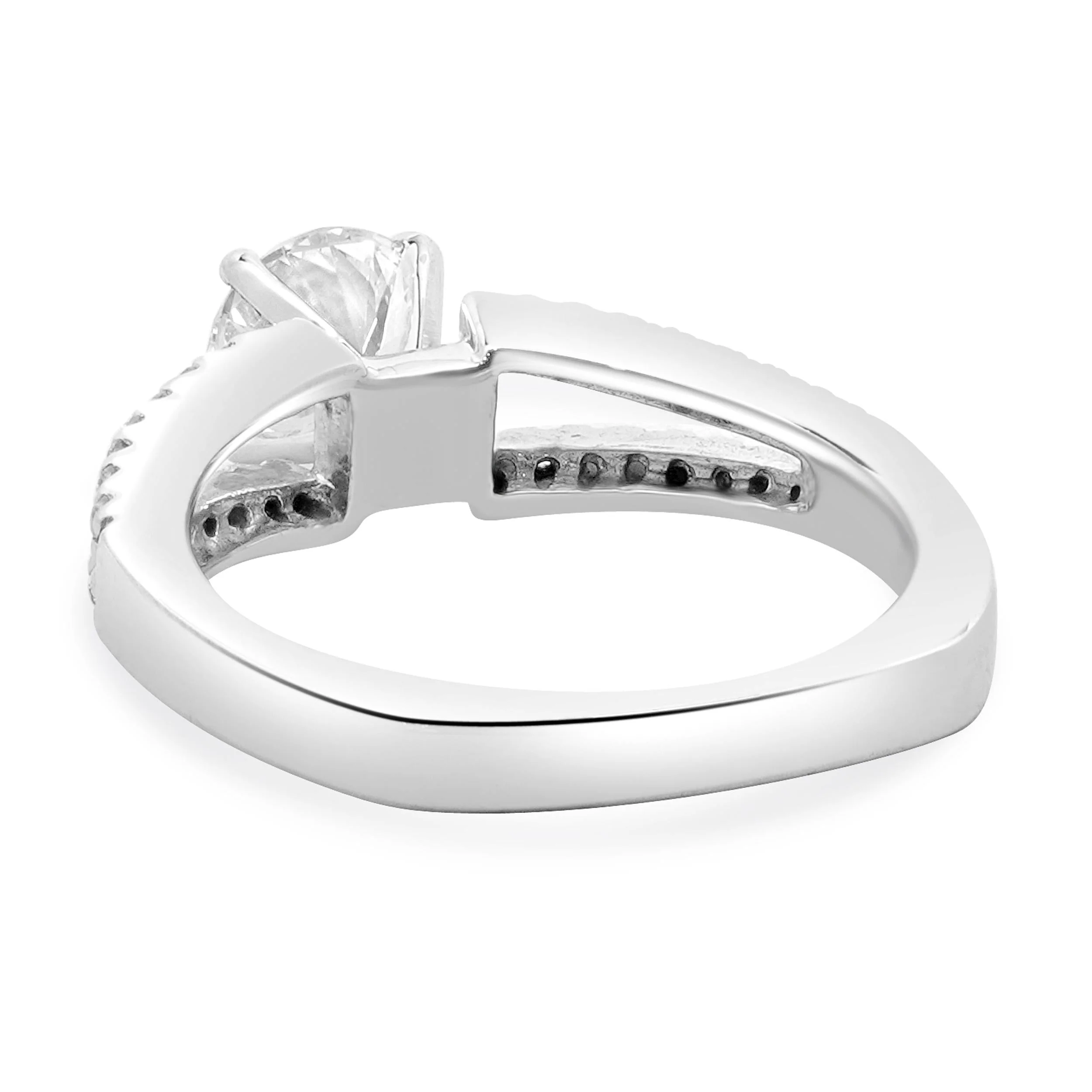 14 Karat White Gold Round Brilliant Cut Diamond Engagement Ring - Image 4