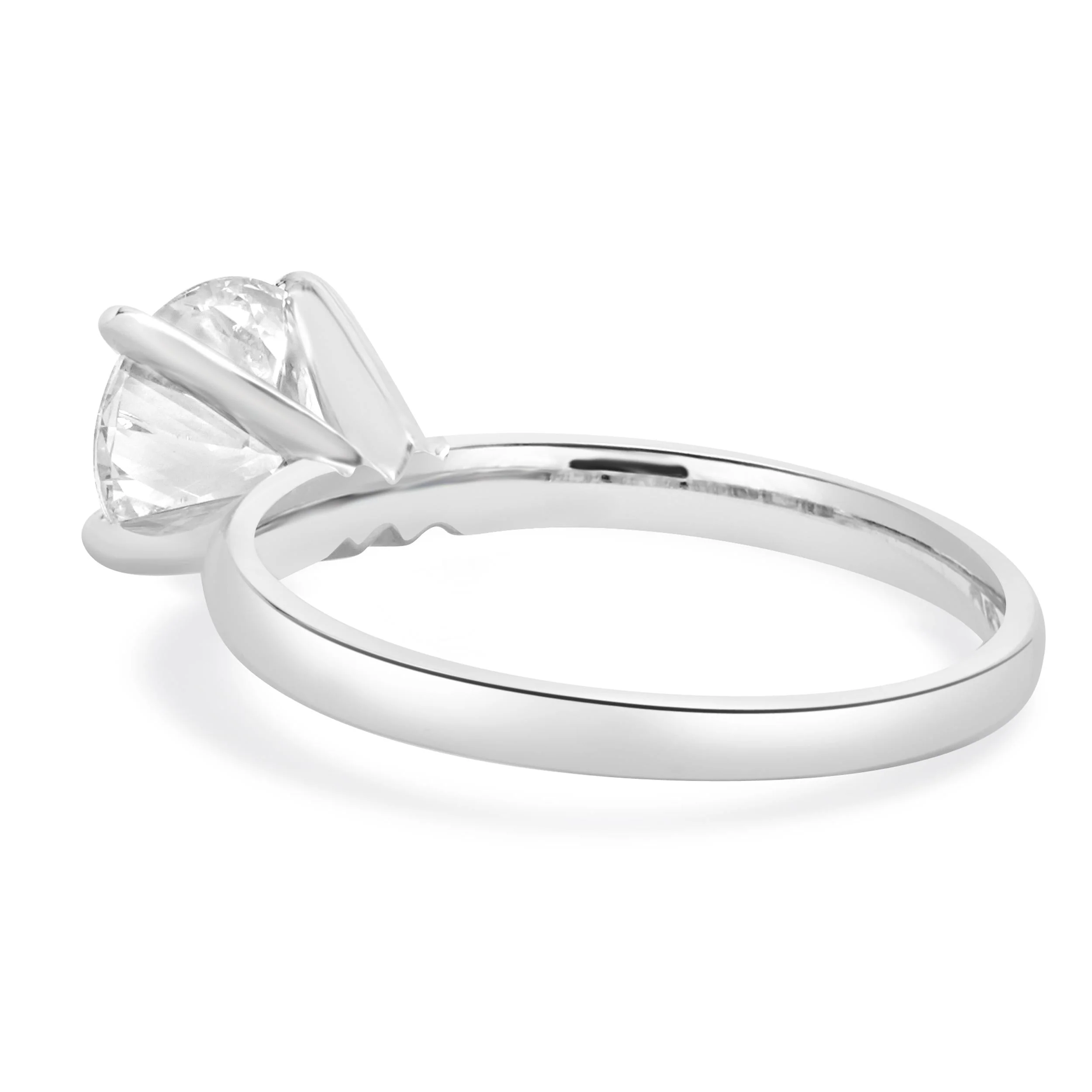 14 Karat White Gold Round Brilliant Cut Diamond Engagement Ring - Image 3