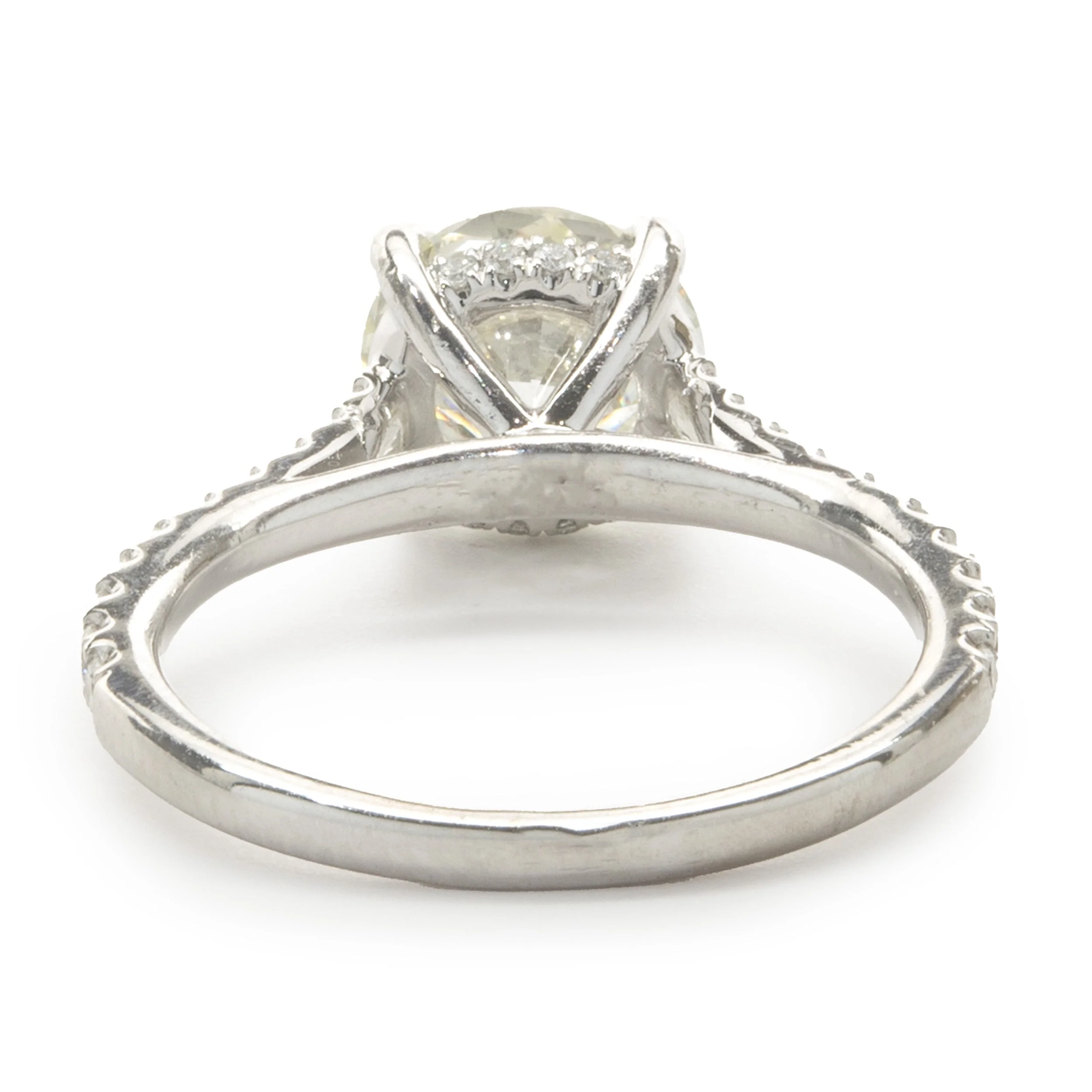 14 Karat White Gold Round Brilliant Cut Diamond Engagement Ring - Image 4