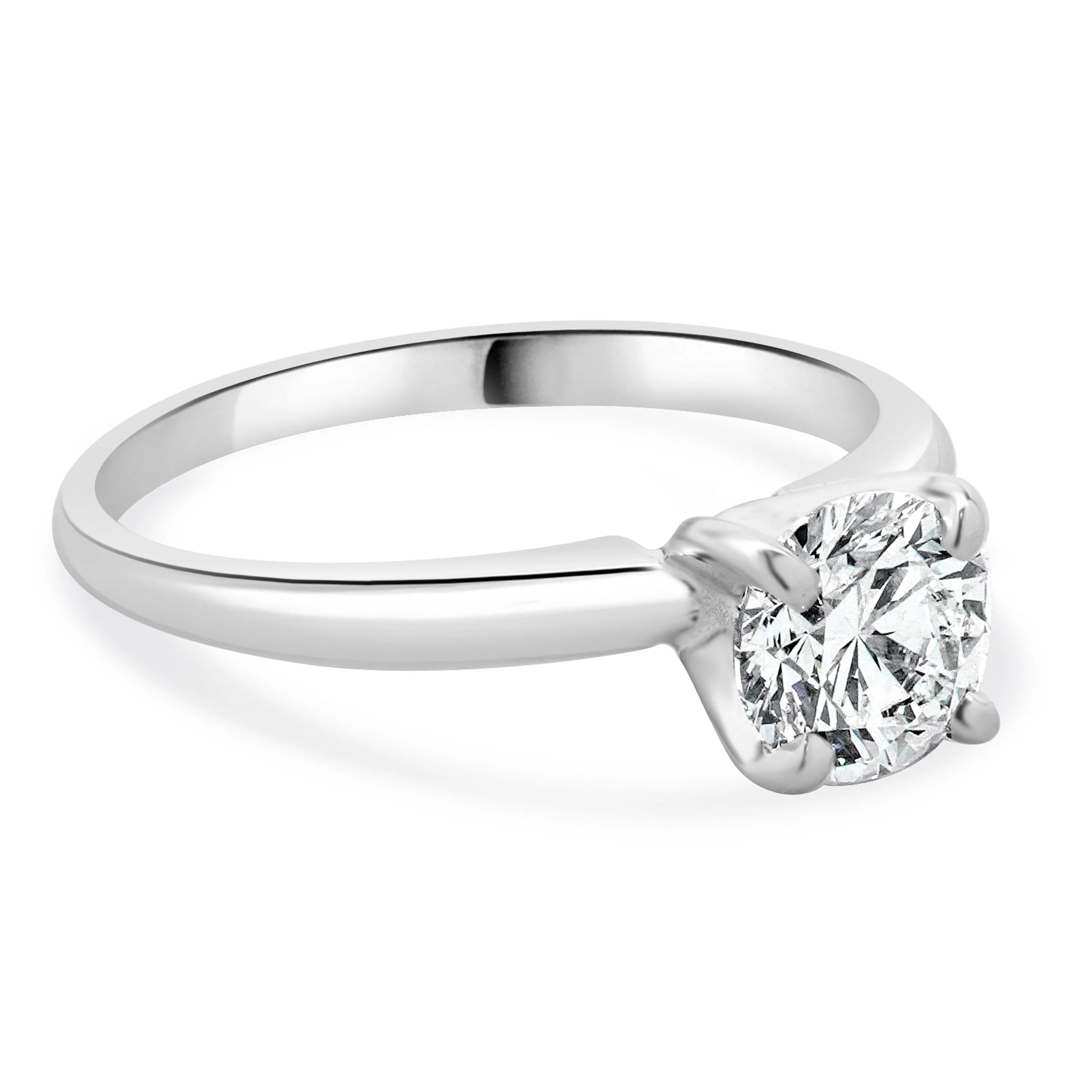 14 Karat White Gold Round Brilliant Cut Diamond Engagement Ring - Image 4