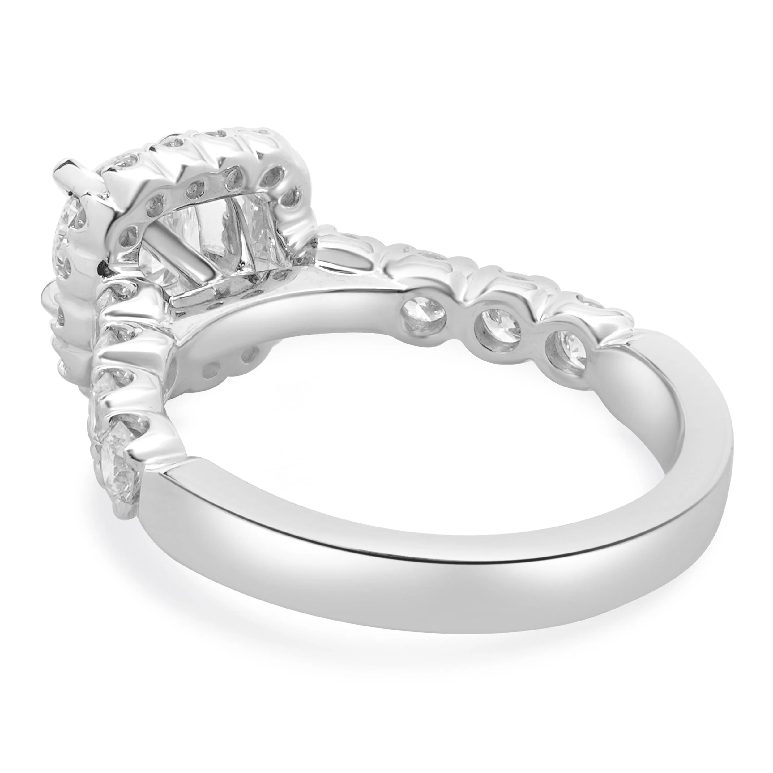 14 Karat White Gold Round Brilliant Cut Diamond Engagement Ring - Image 3