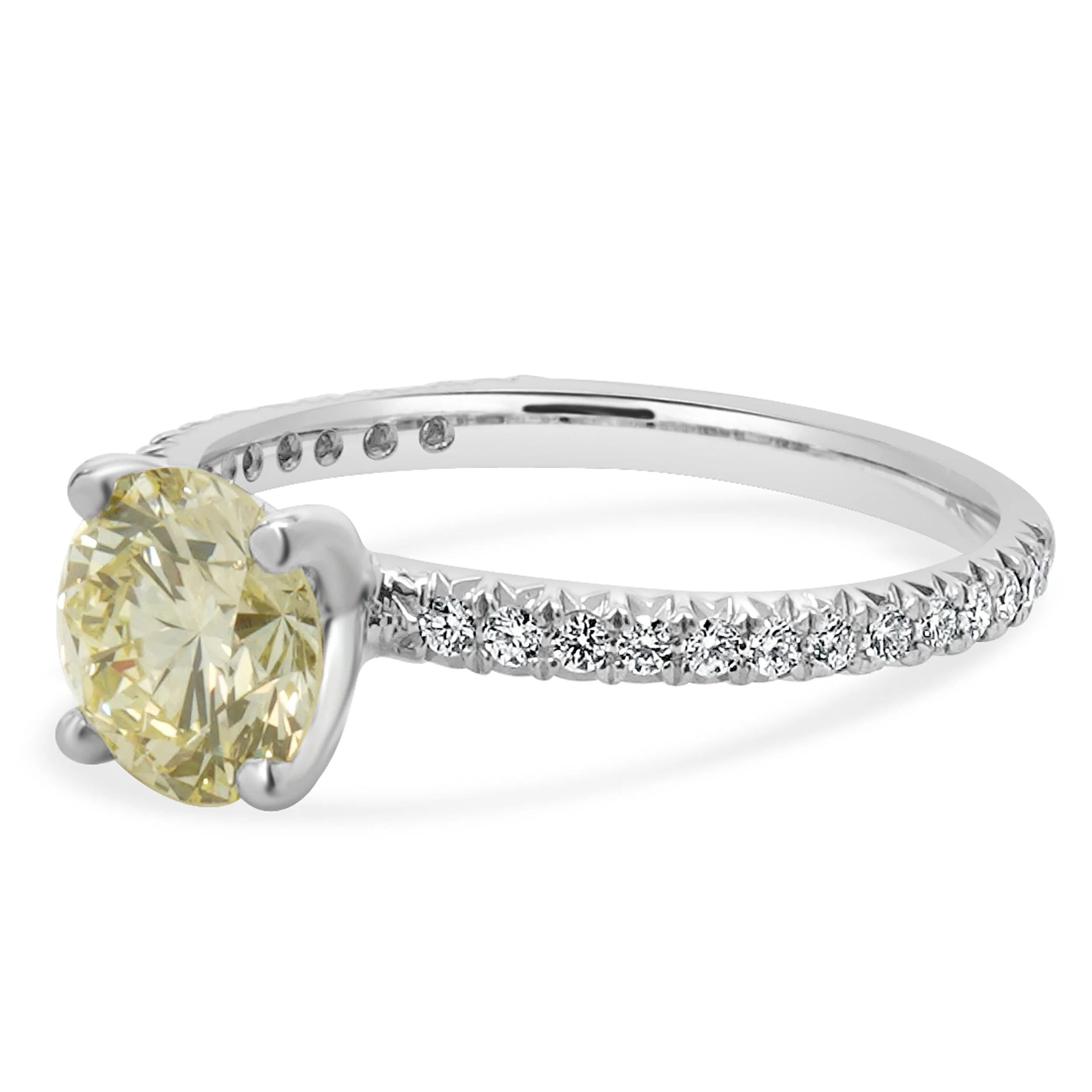 14 Karat White Gold Round Brilliant Cut Diamond Engagement Ring - Image 2