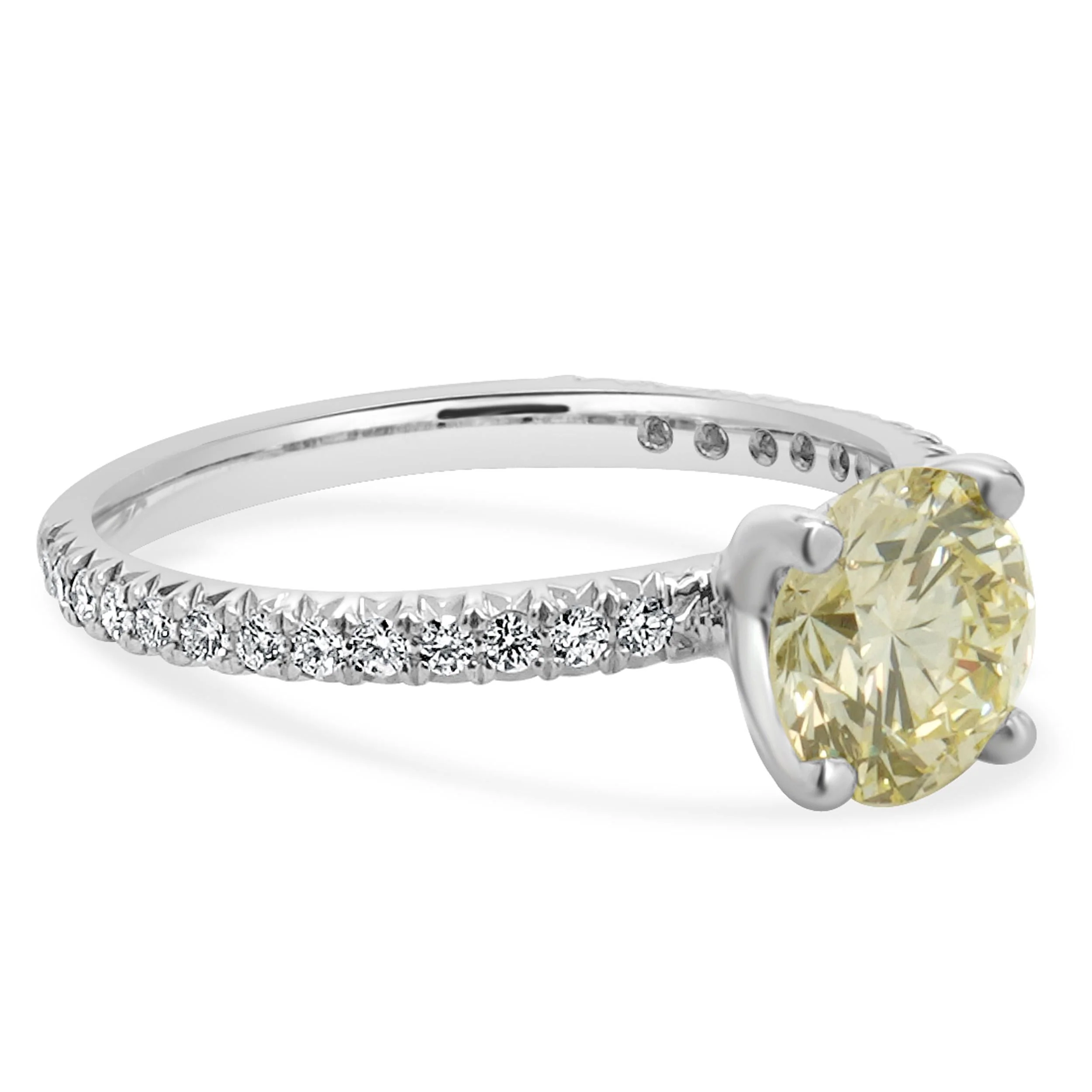 14 Karat White Gold Round Brilliant Cut Diamond Engagement Ring - Image 4