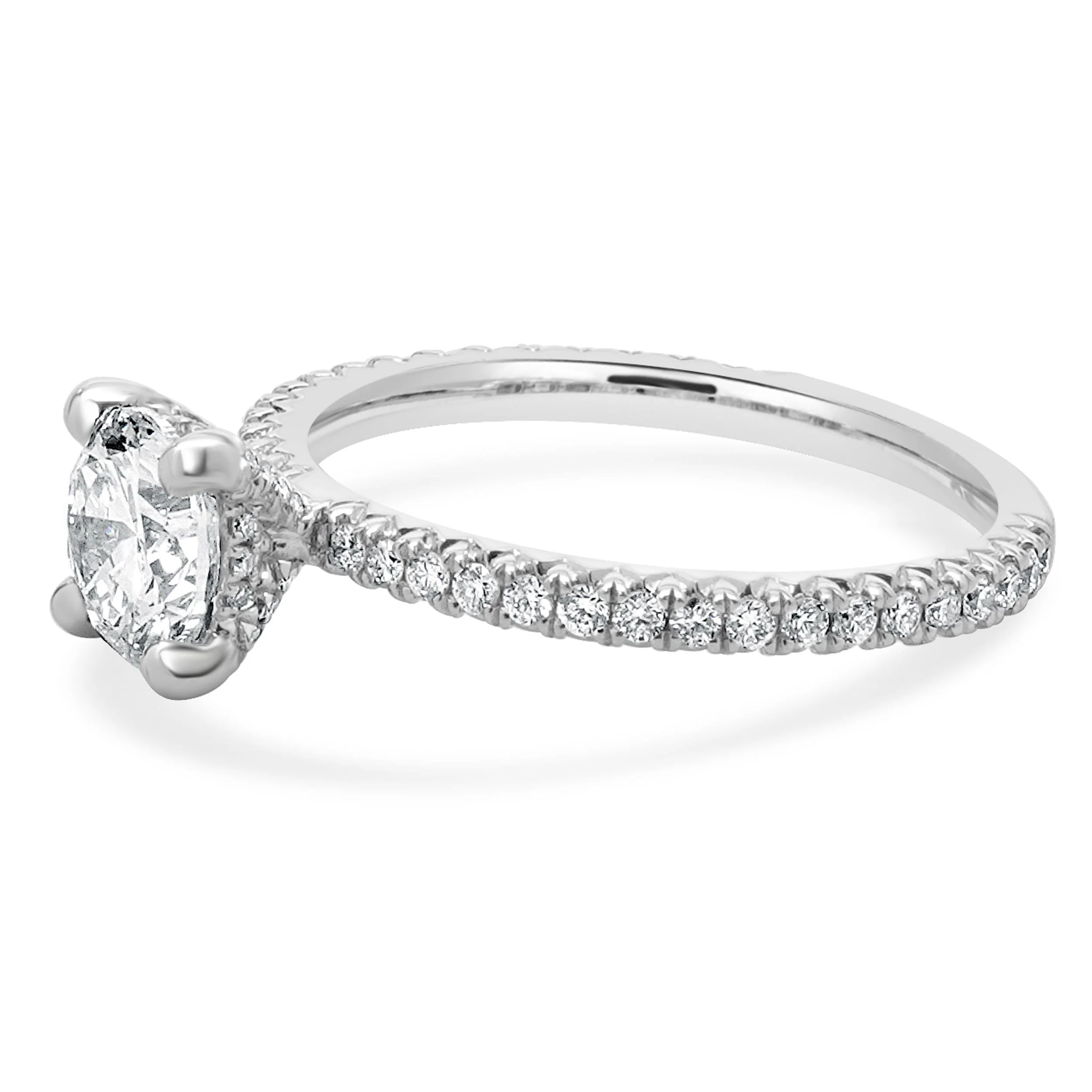 14 Karat White Gold Round Brilliant Cut Diamond Engagement Ring - Image 2
