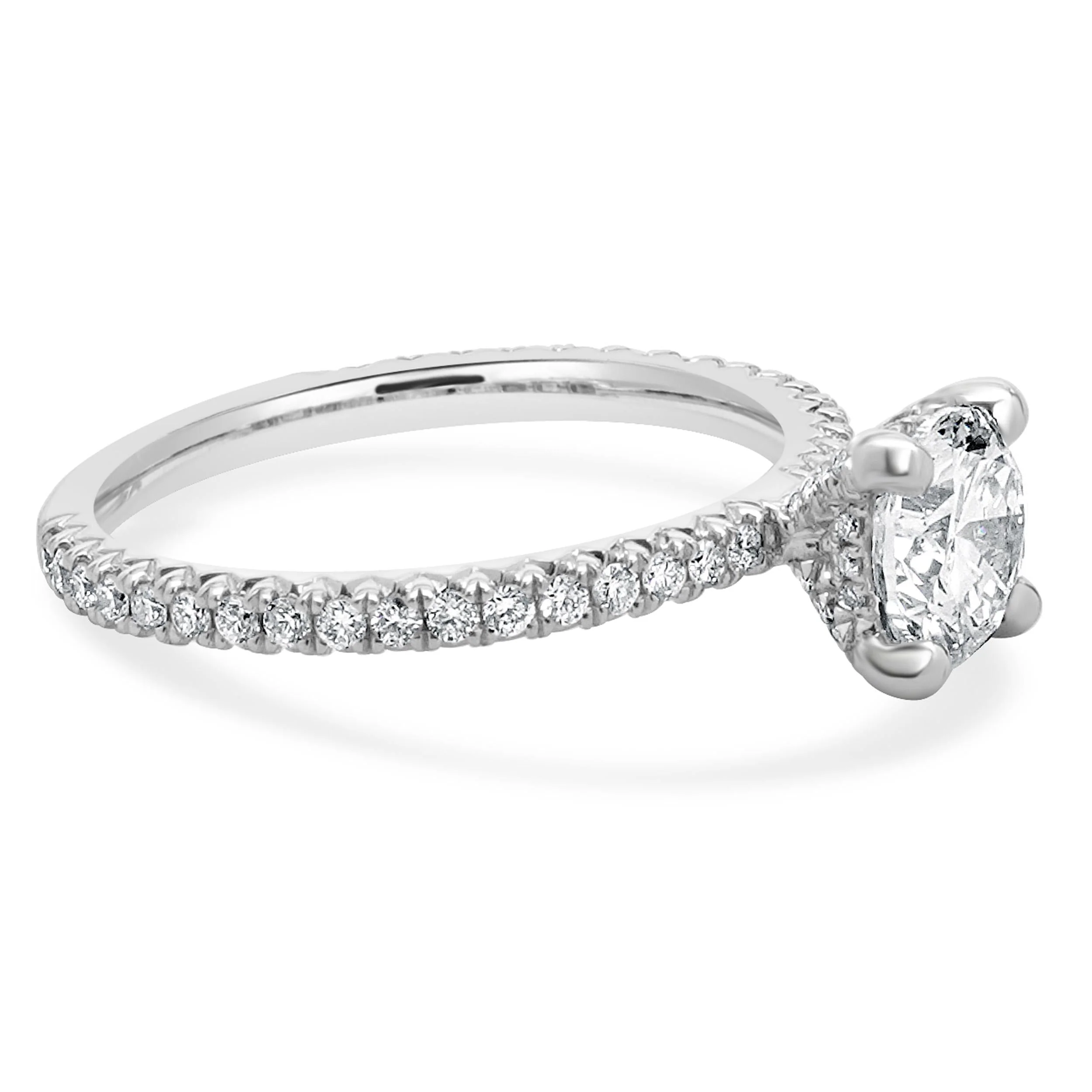 14 Karat White Gold Round Brilliant Cut Diamond Engagement Ring - Image 4