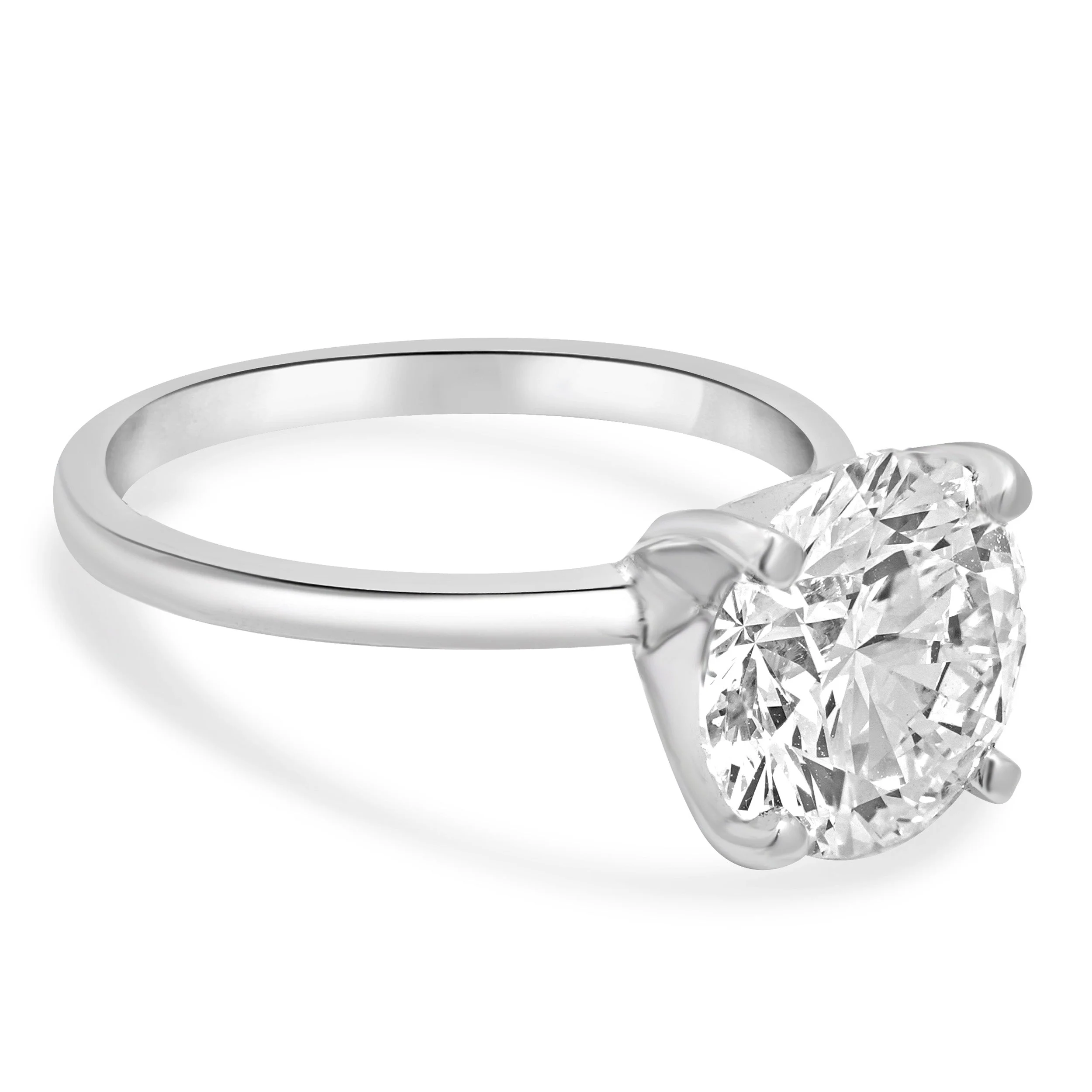 14 Karat White Gold Round Brilliant Cut Diamond Engagement Ring - Image 4