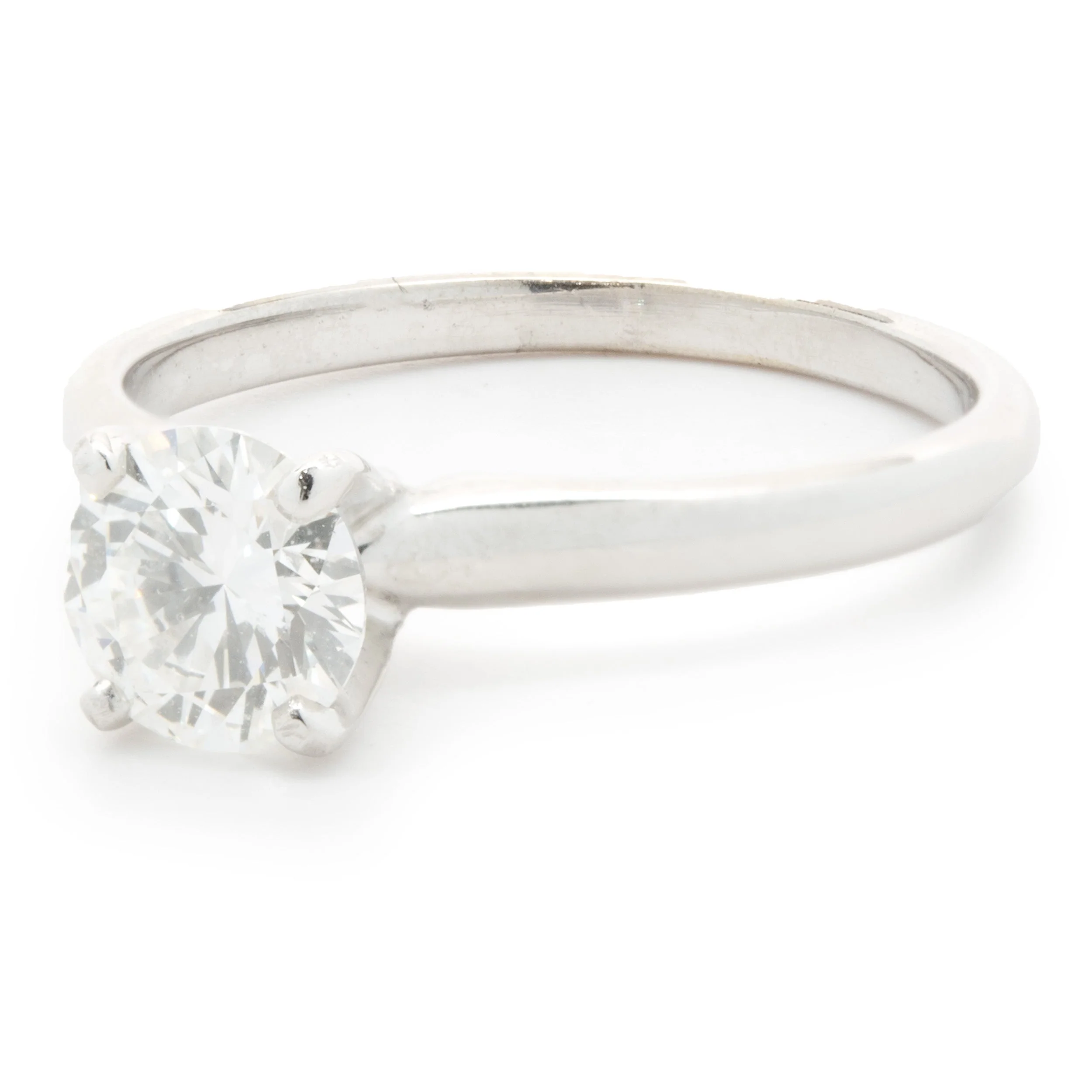 14 Karat White Gold Round Brilliant Cut Diamond Engagement Ring - Image 2