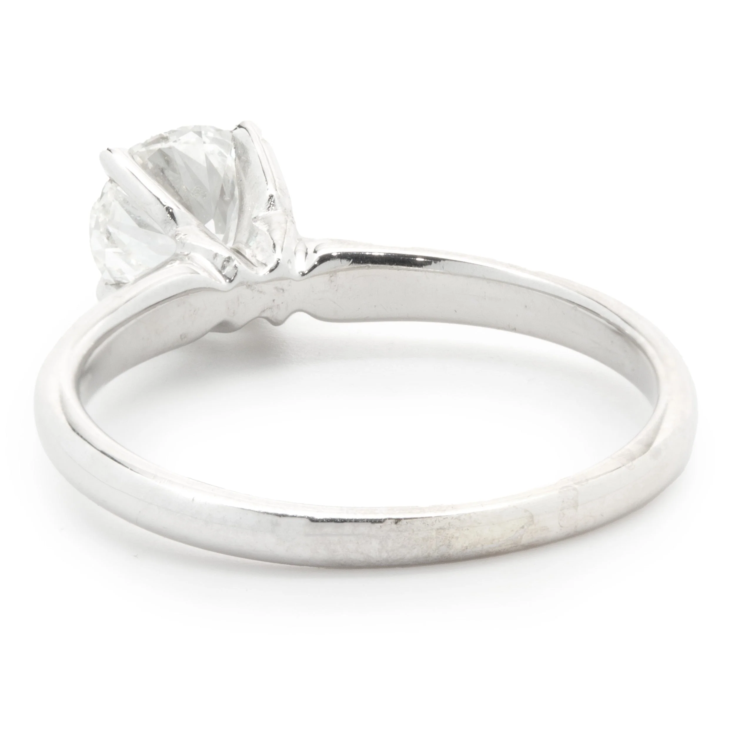 14 Karat White Gold Round Brilliant Cut Diamond Engagement Ring - Image 3