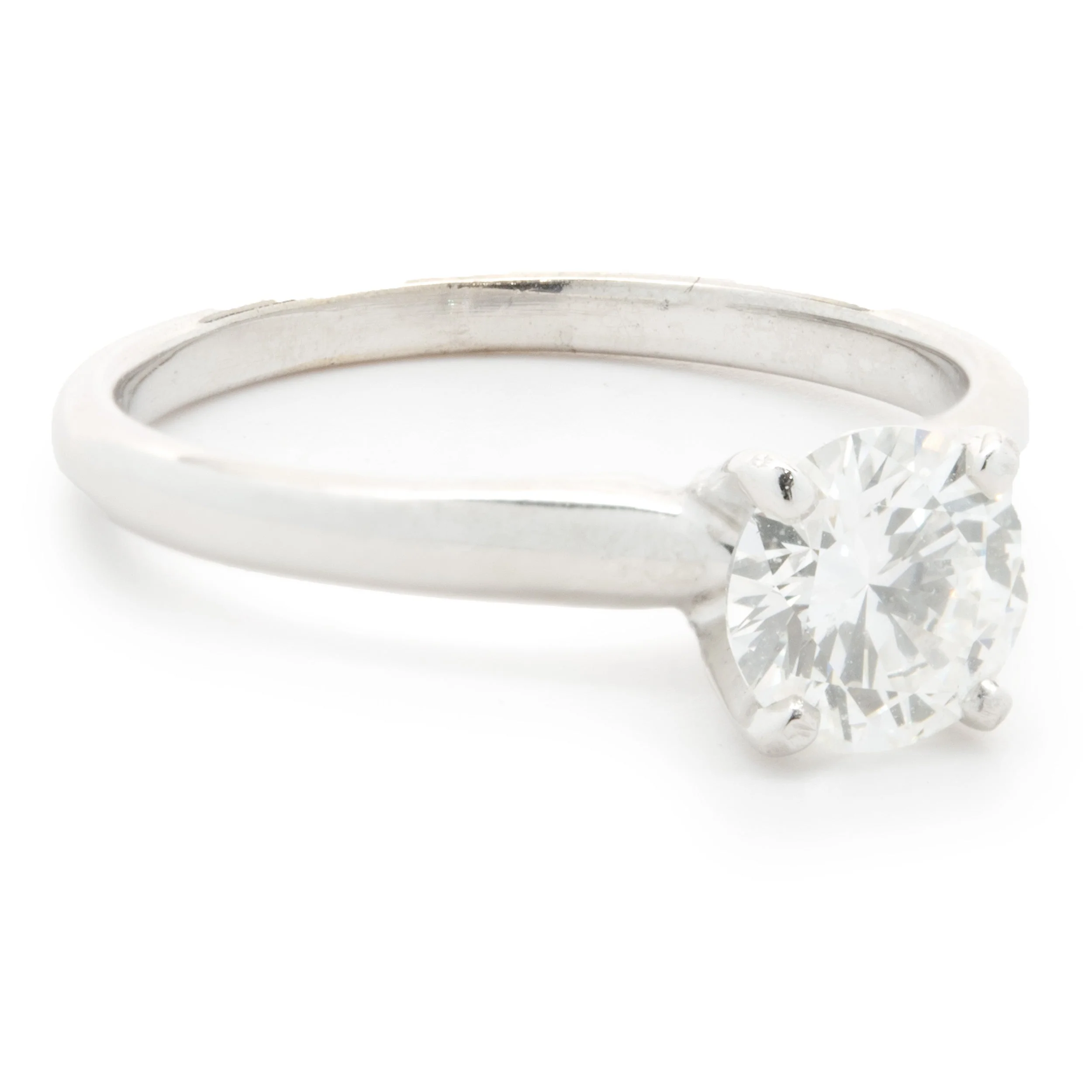14 Karat White Gold Round Brilliant Cut Diamond Engagement Ring - Image 4