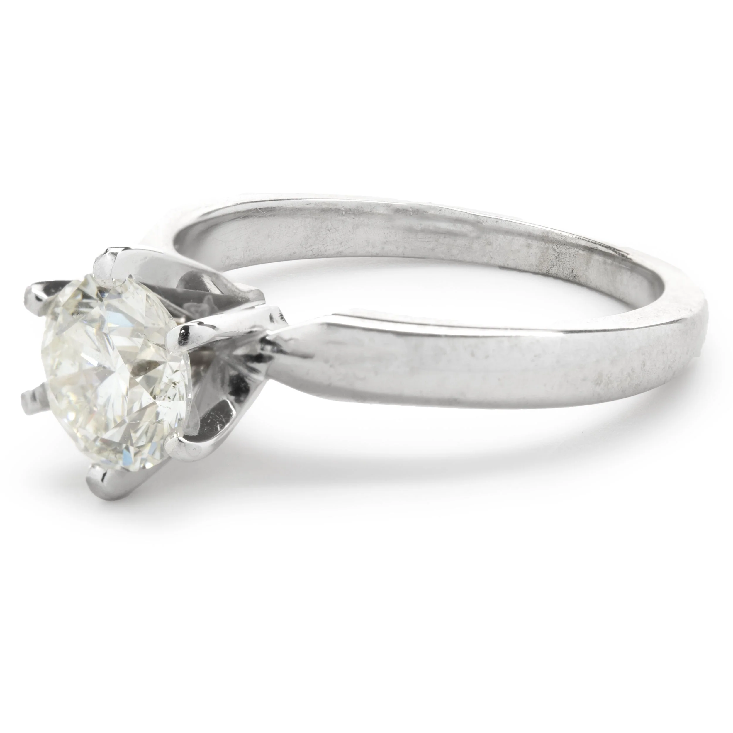 14 Karat White Gold Round Brilliant Diamond Engagement Ring - Image 2