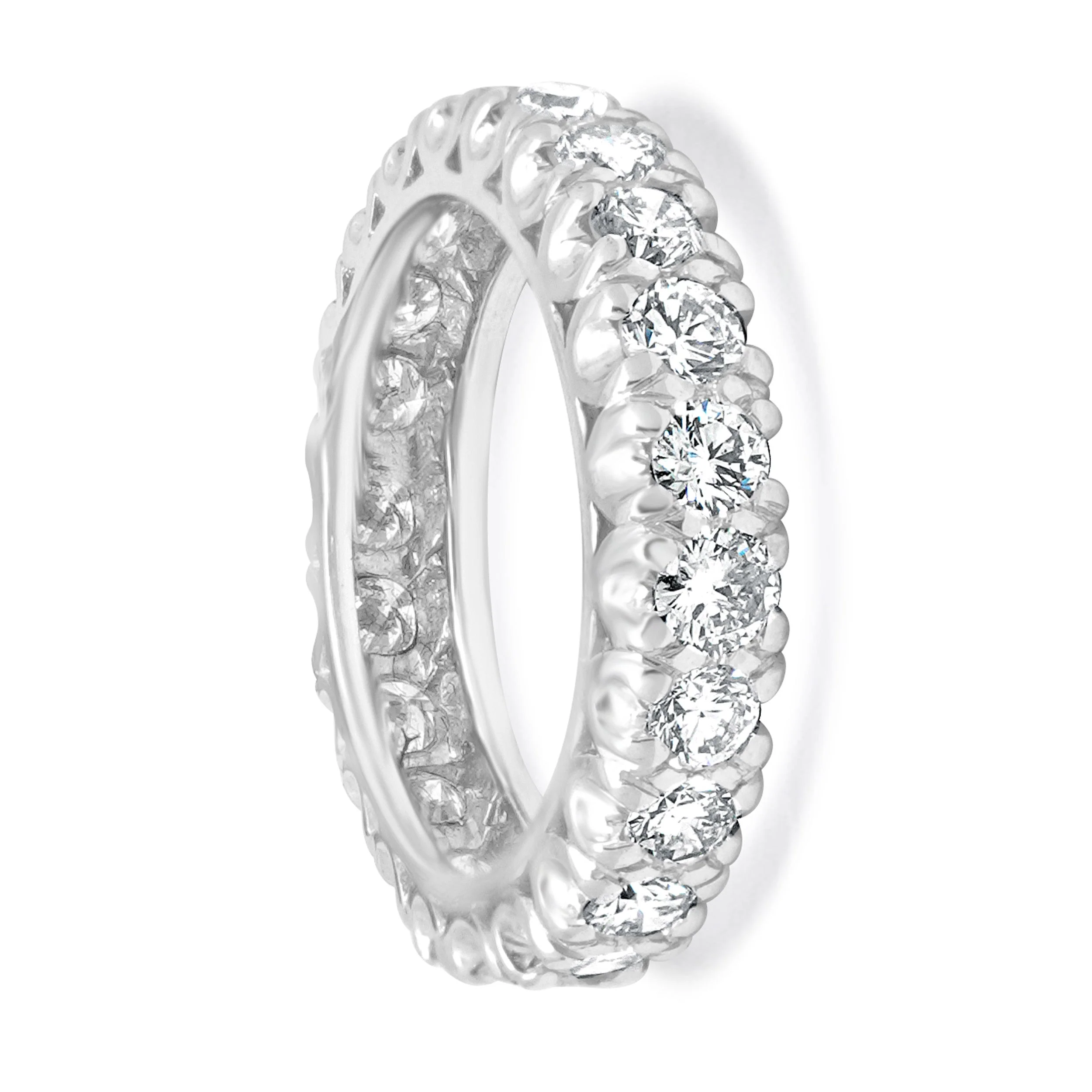 14 Karat White Gold Round Brilliant Diamond Eternity Band - Image 4