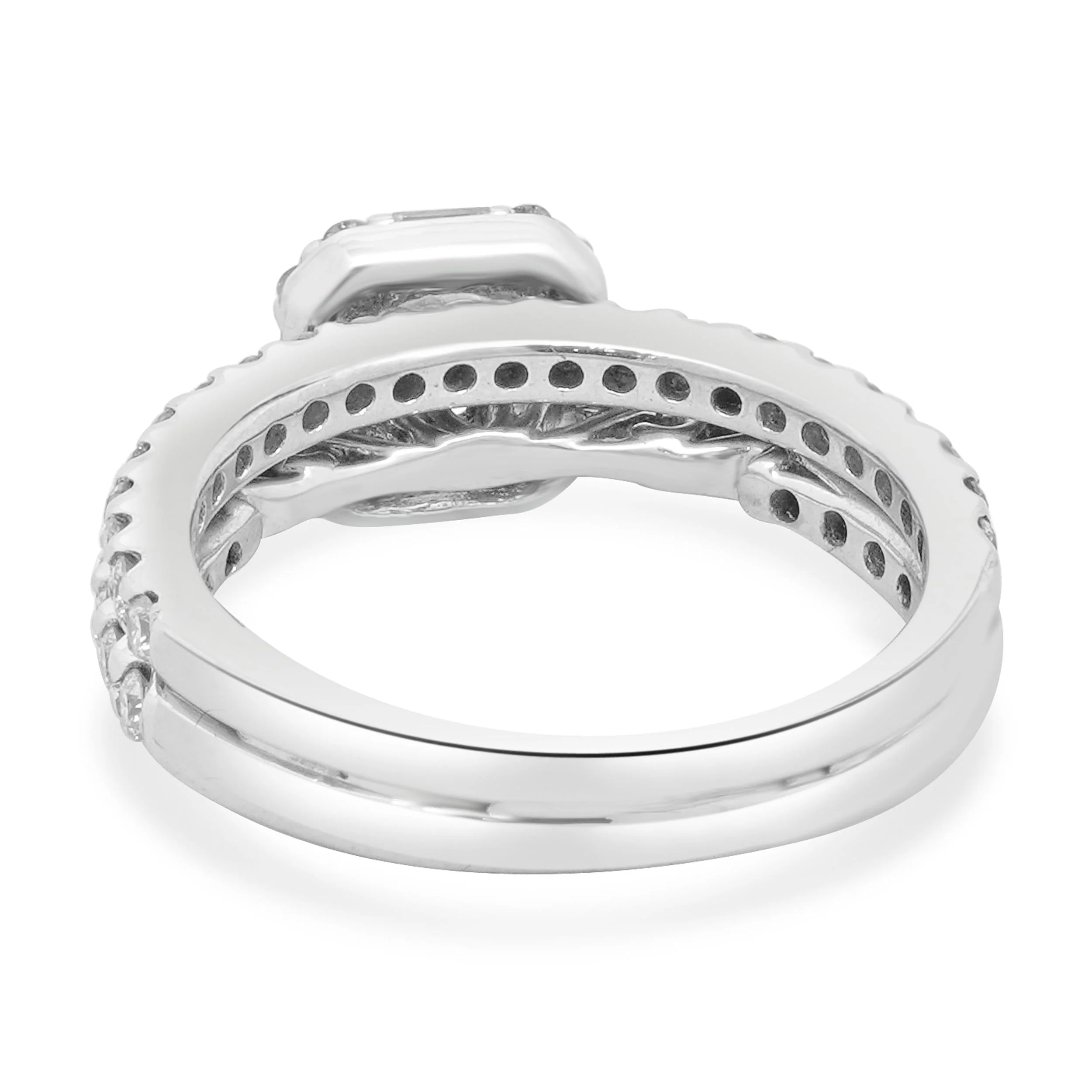 14 Karat White Gold Round Diamond Halo Engagement Ring - Image 4