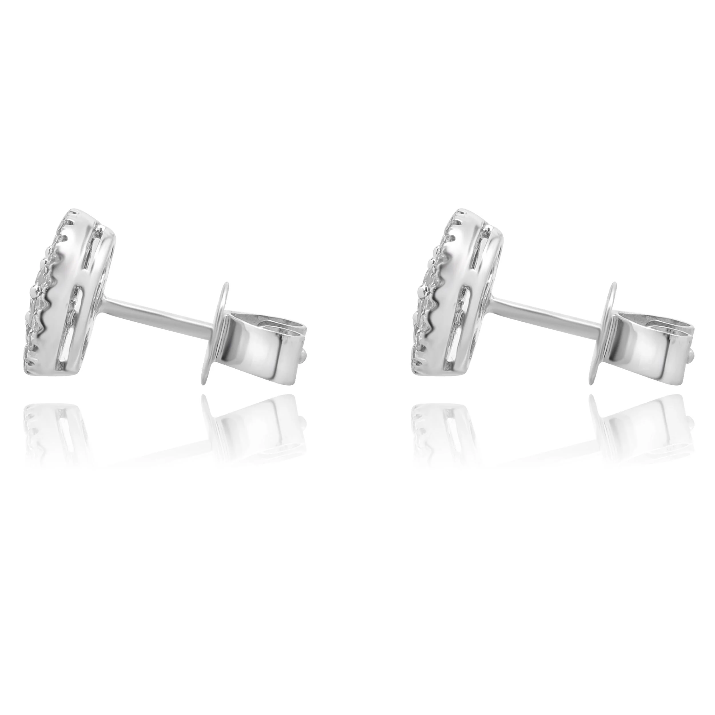 14 Karat White Gold Ruby and Diamond Circle Stud Earrings - Image 2