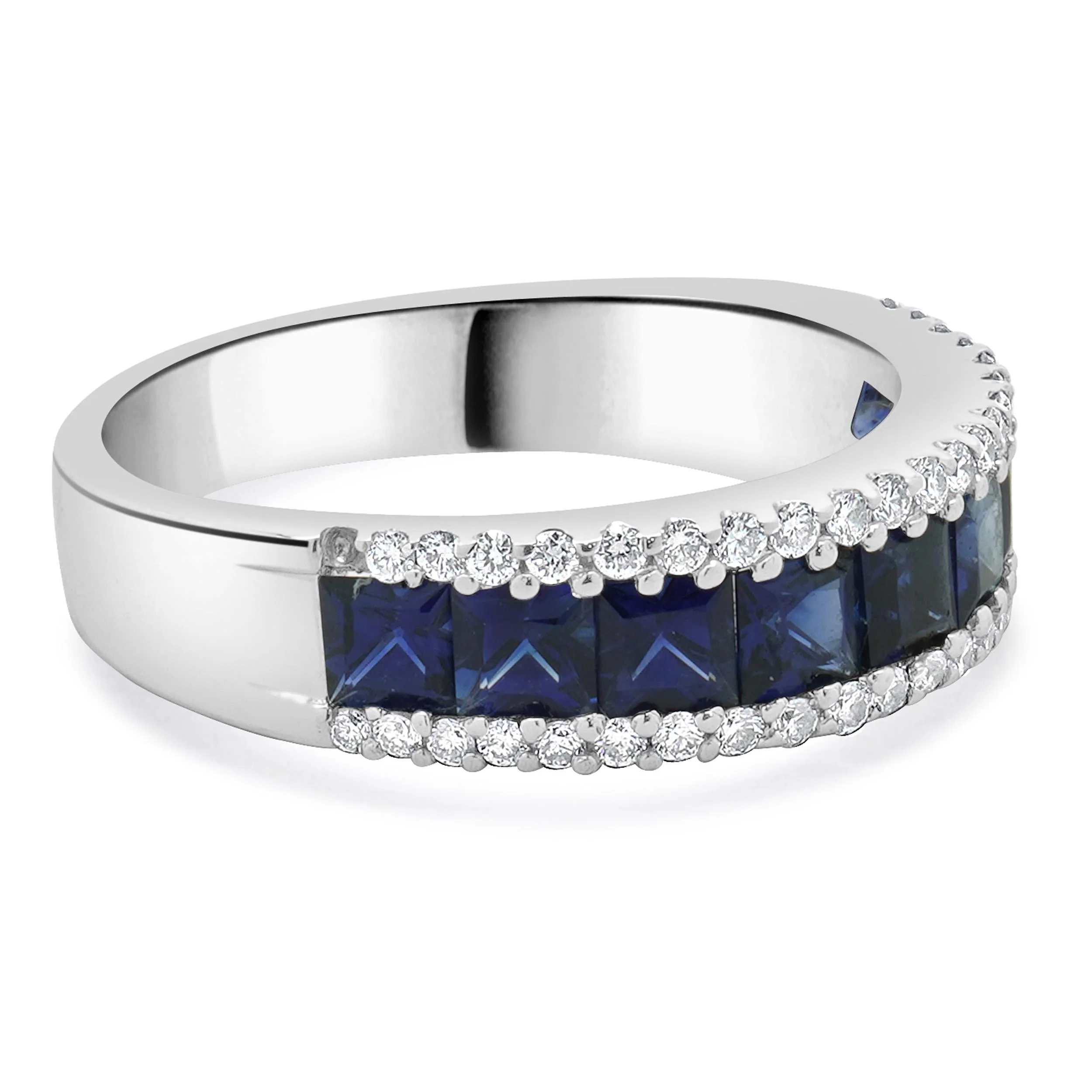 14 Karat White Gold Sapphire and Diamond Ring - Image 3