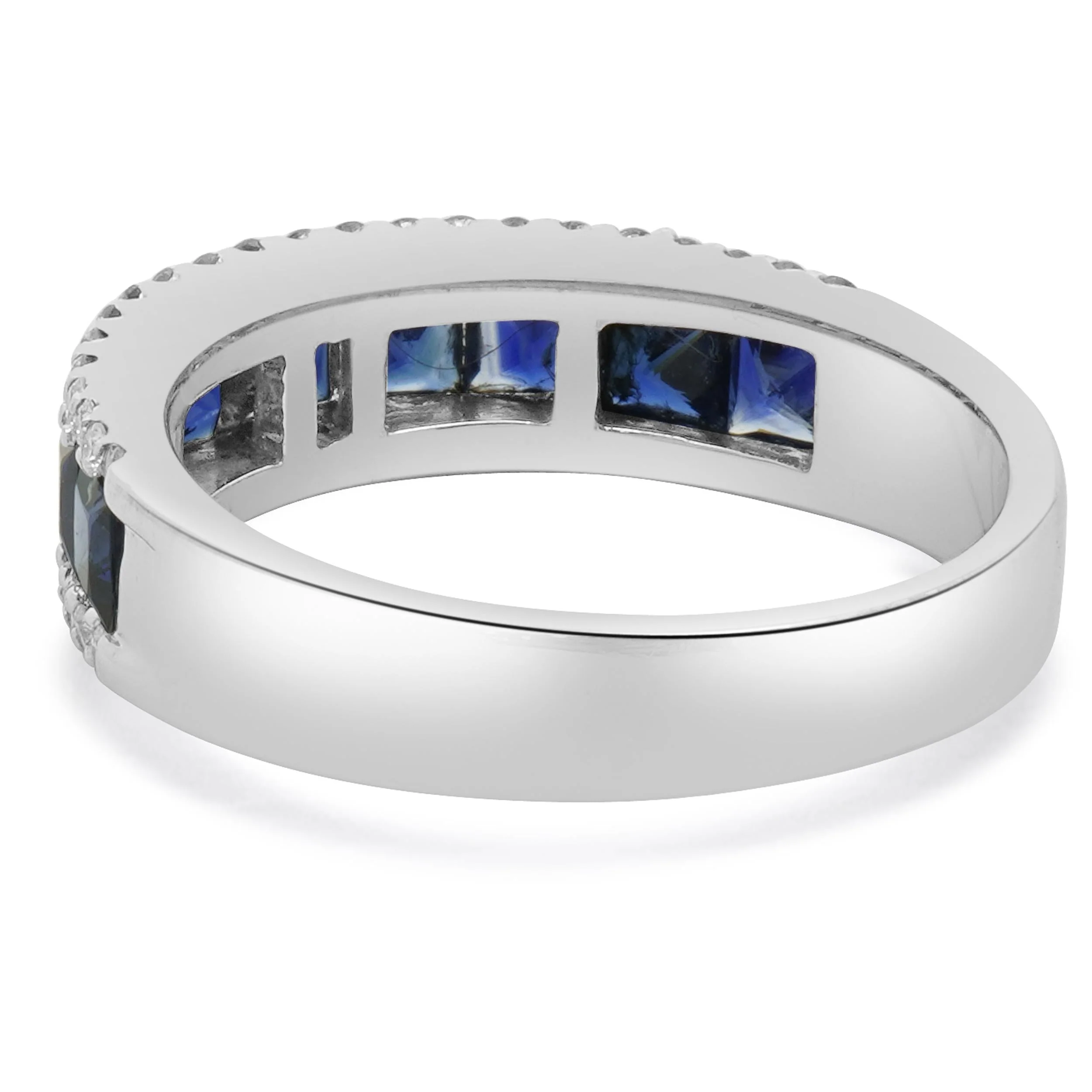 14 Karat White Gold Sapphire and Diamond Ring - Image 4