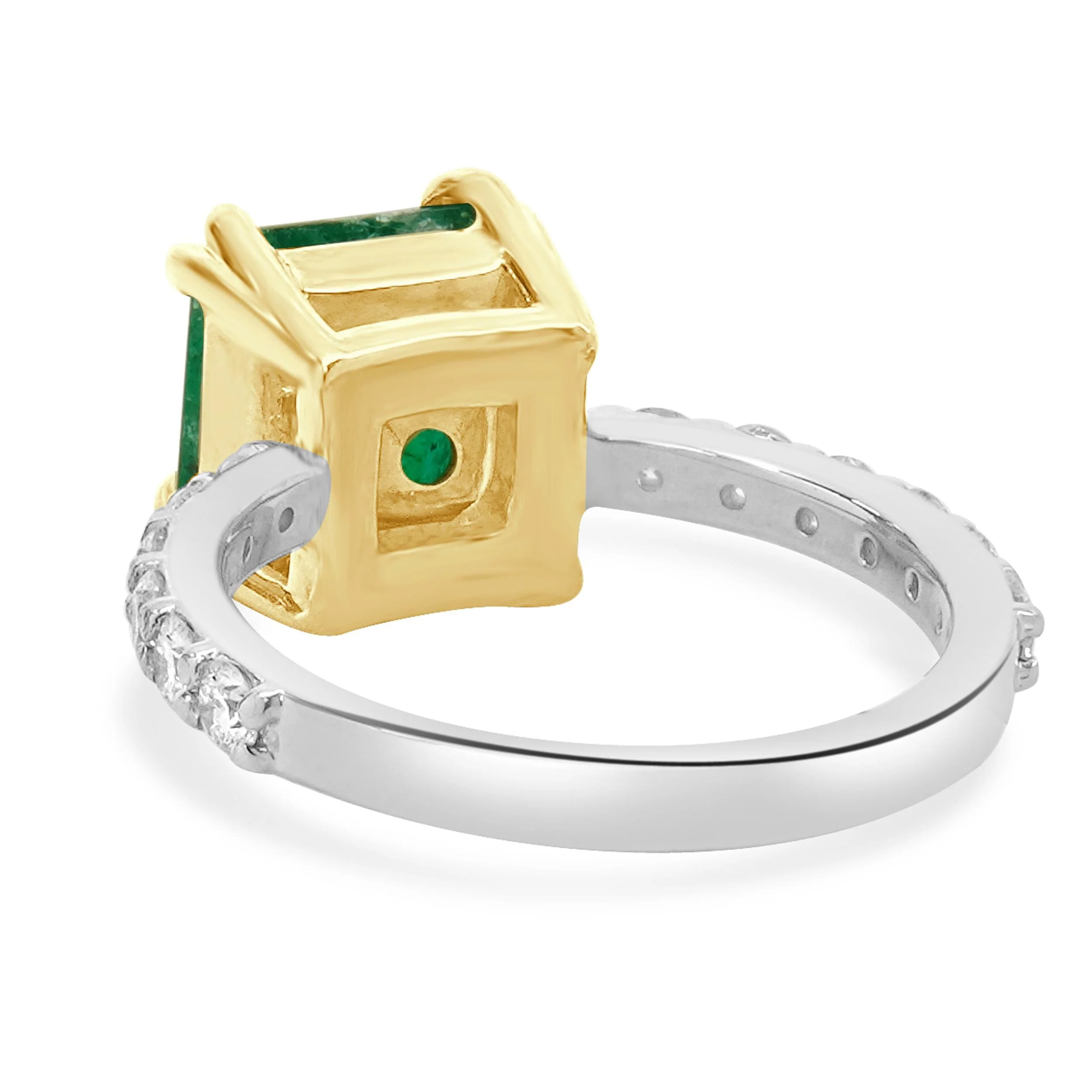 14 Karat White & Yellow Gold Colombian Emerald and Diamond Ring - Image 3