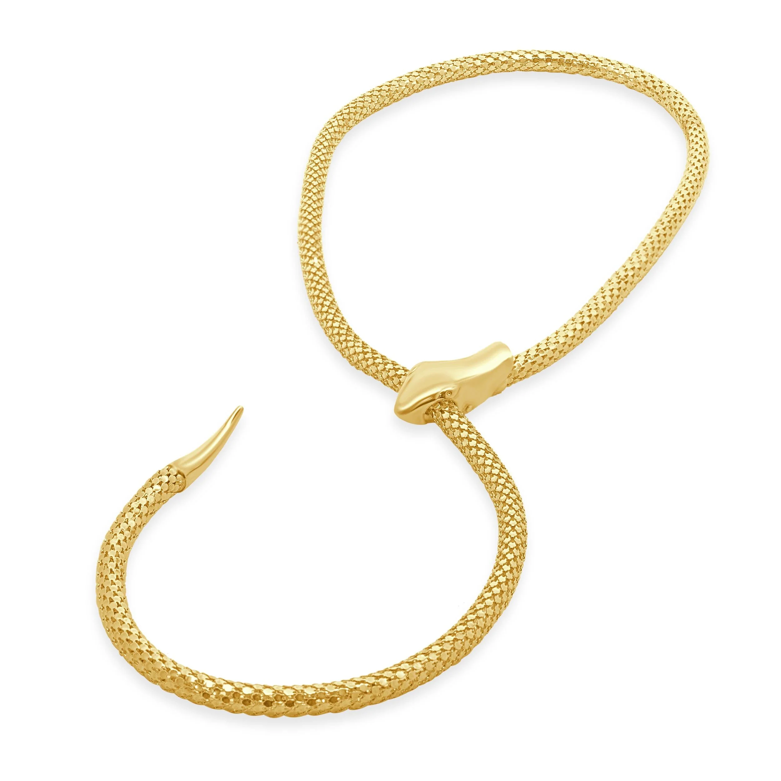 14 Karat Yellow Gold Adjustable Snake Necklace - Image 3
