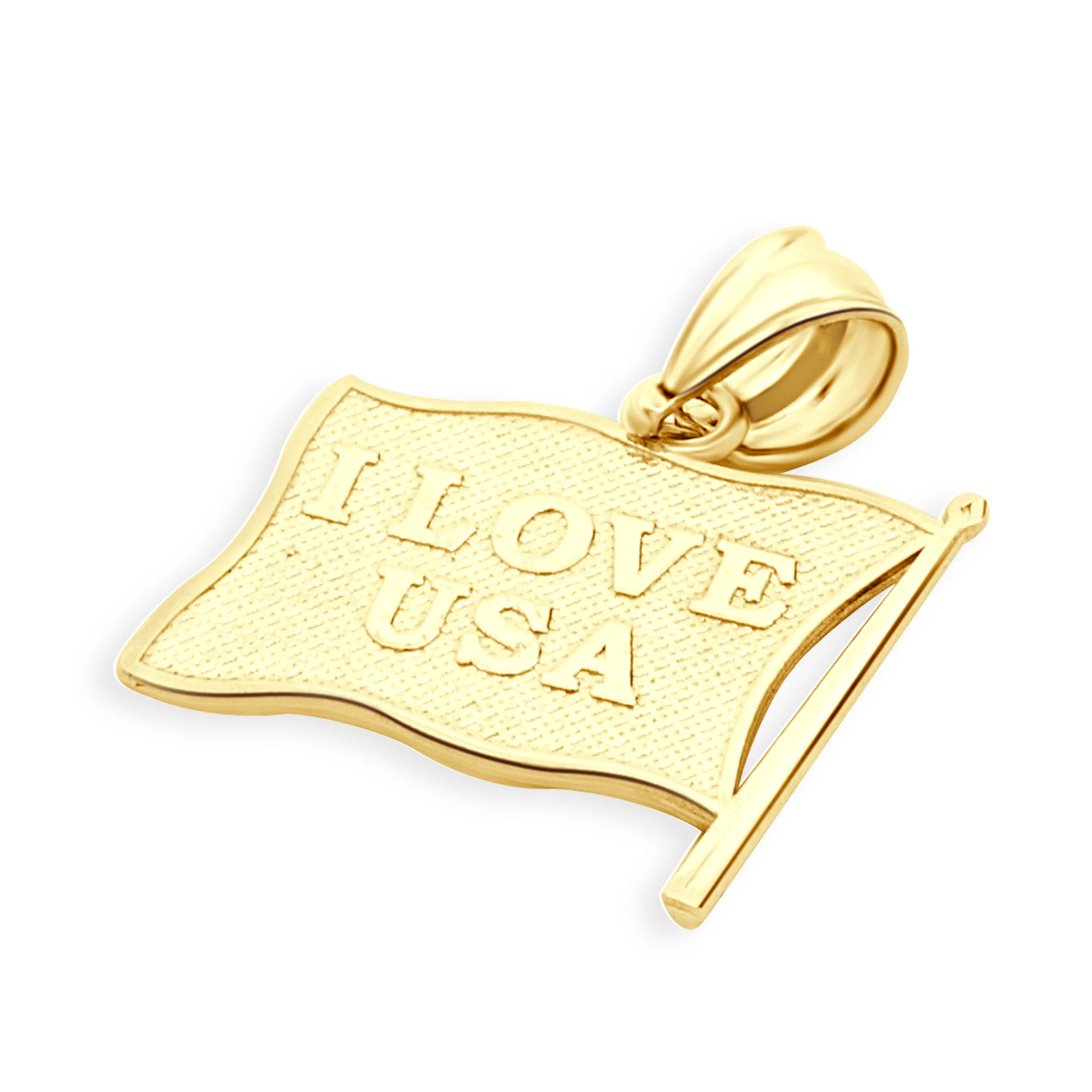 14 Karat Yellow Gold American Flag Enamel Pendant - Image 3
