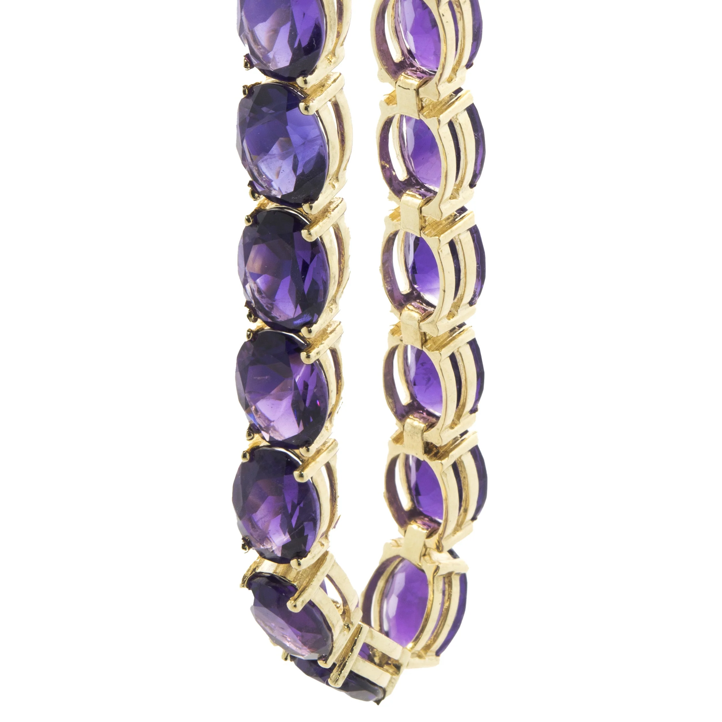 14 Karat Yellow Gold Amethyst Inline Bracelet - Image 4