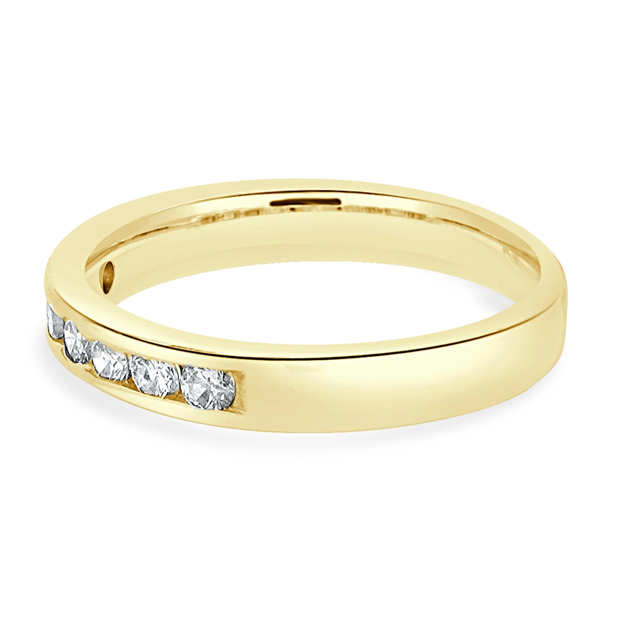 14 Karat Yellow Gold Channel Set Diamond Band - Image 2