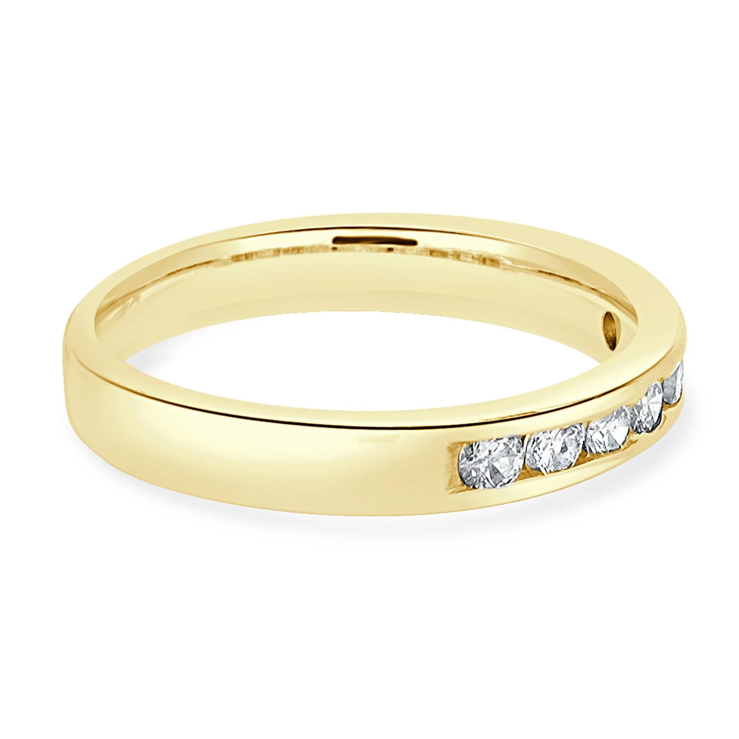 14 Karat Yellow Gold Channel Set Diamond Band - Image 3