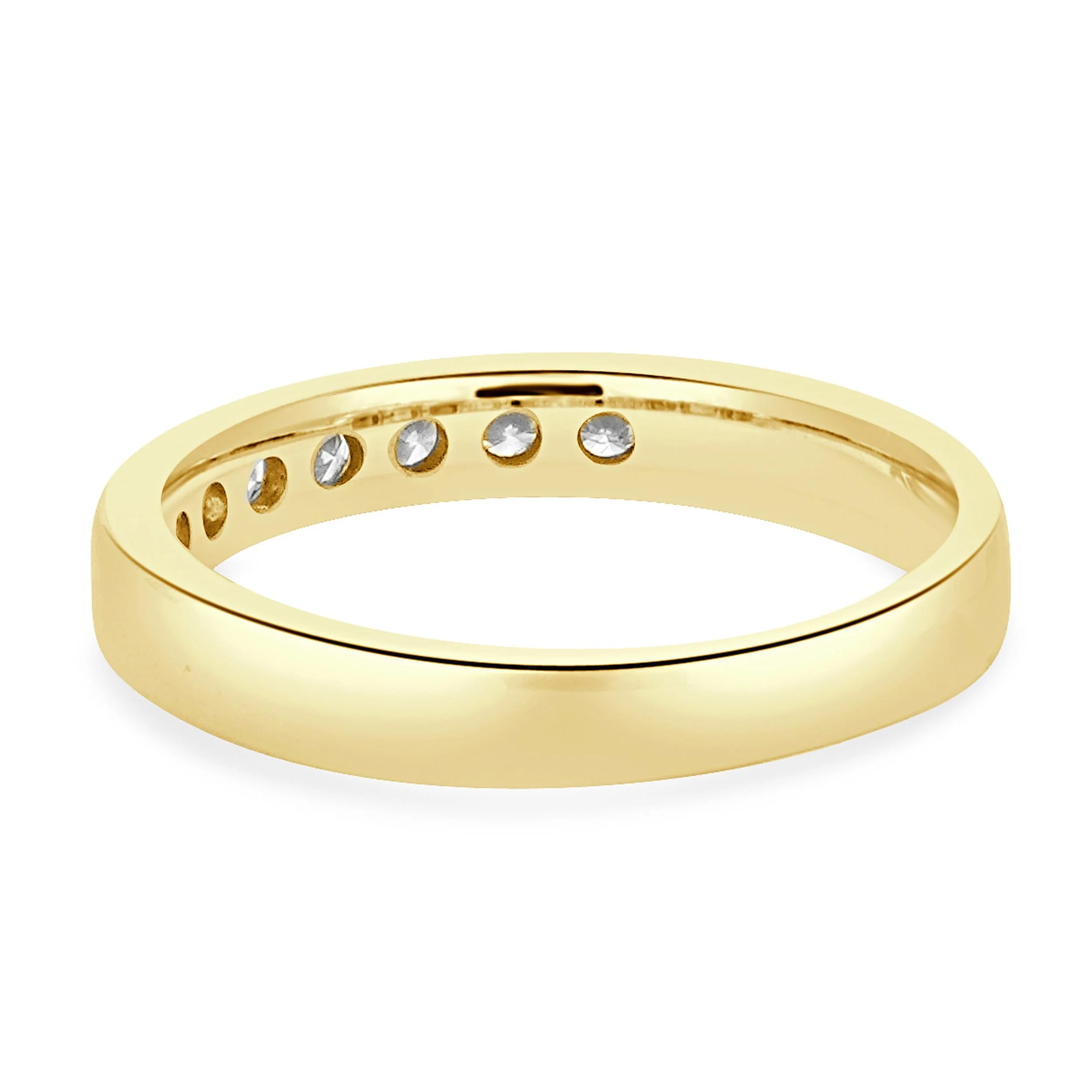 14 Karat Yellow Gold Channel Set Diamond Band - Image 4