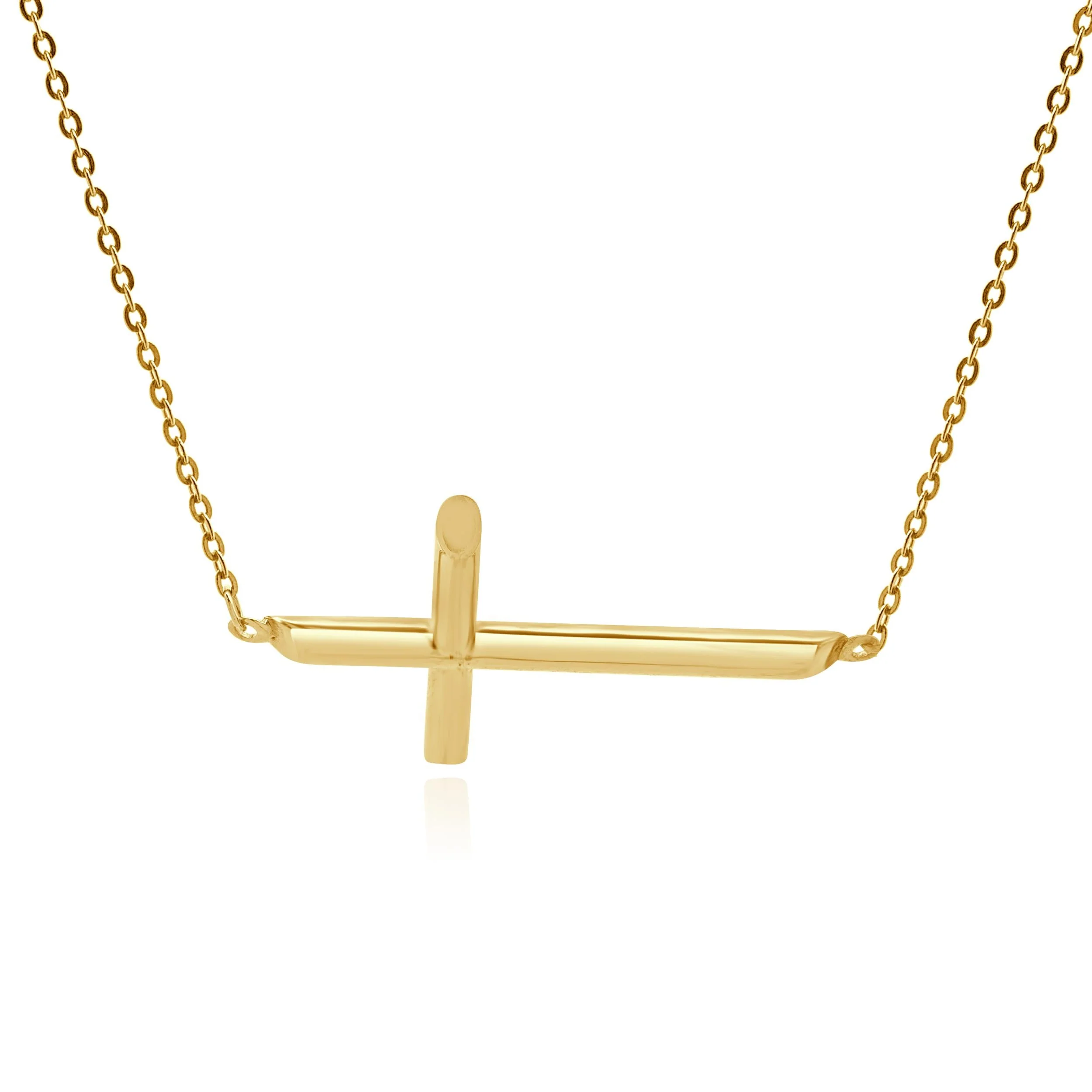 14 Karat Yellow Gold Cross Necklace