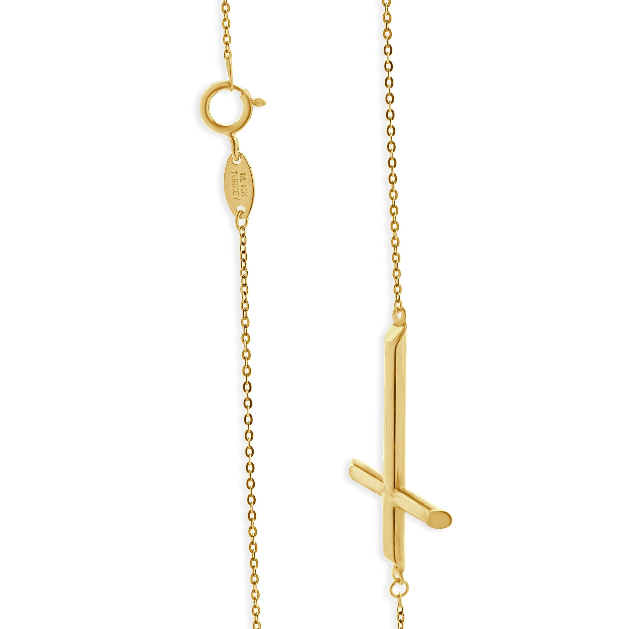 14 Karat Yellow Gold Cross Necklace - Image 3
