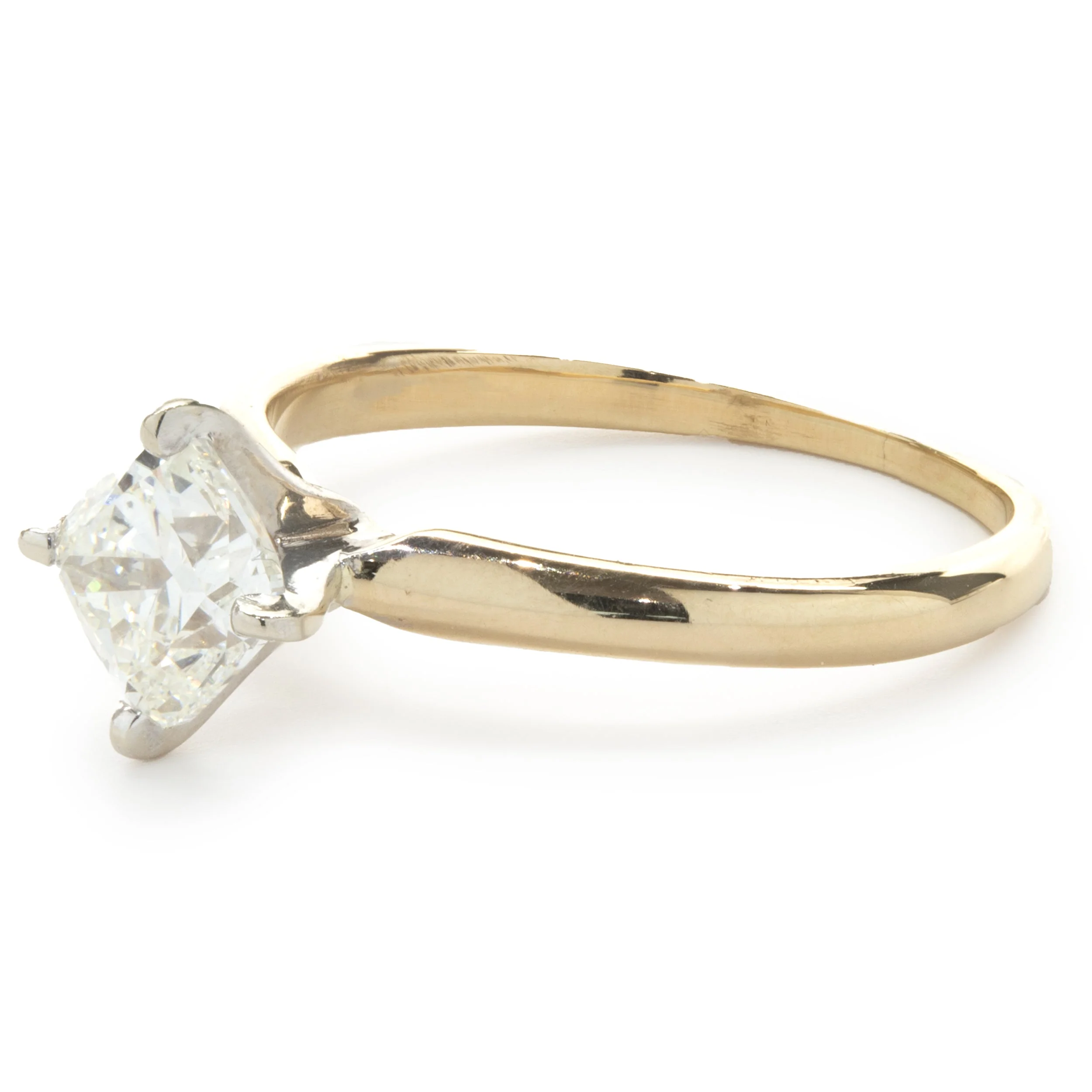 14 Karat Yellow Gold Cushion Cut Diamond Engagement Ring - Image 4