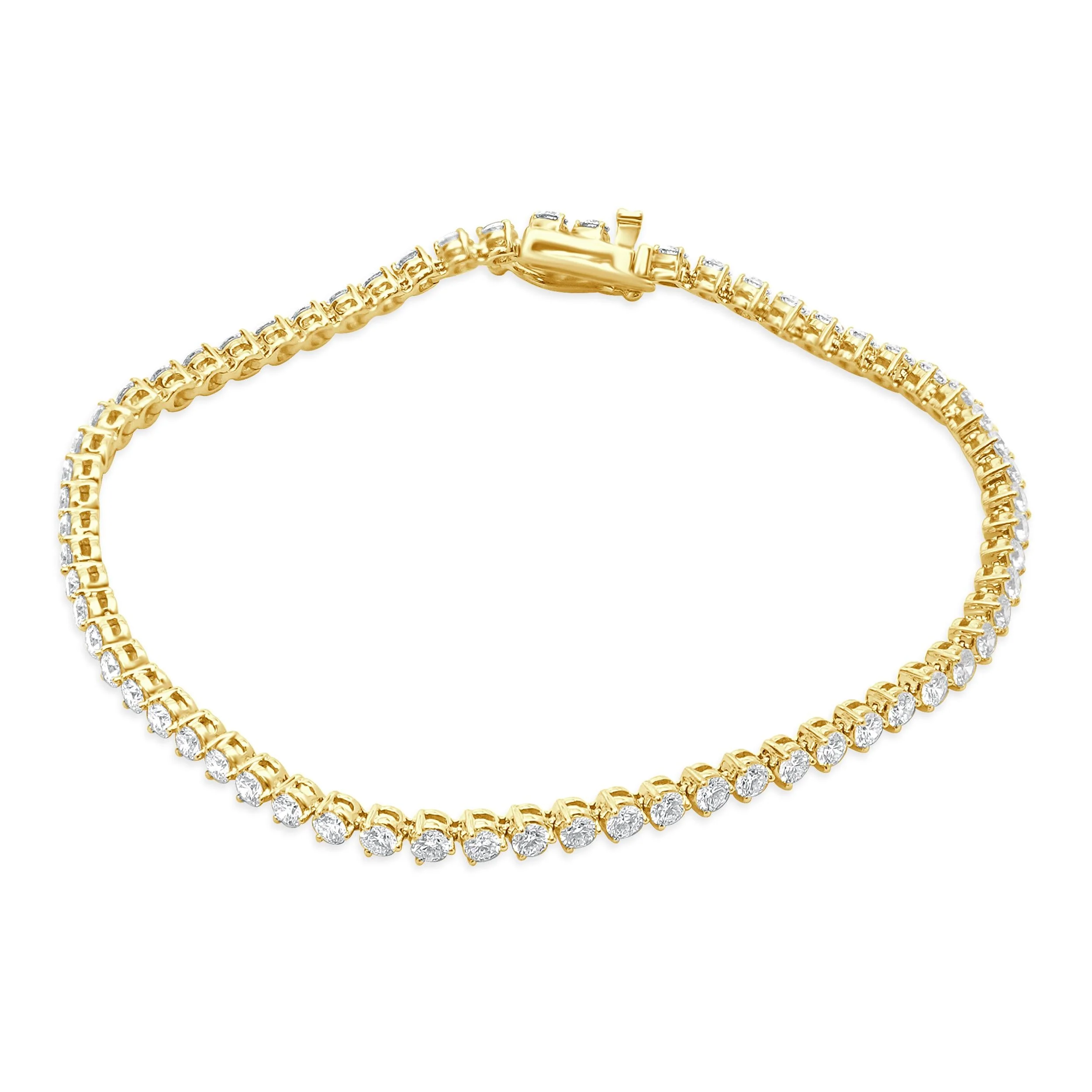 14 Karat Yellow Gold Diamond Inline Tennis Bracelet - Image 2