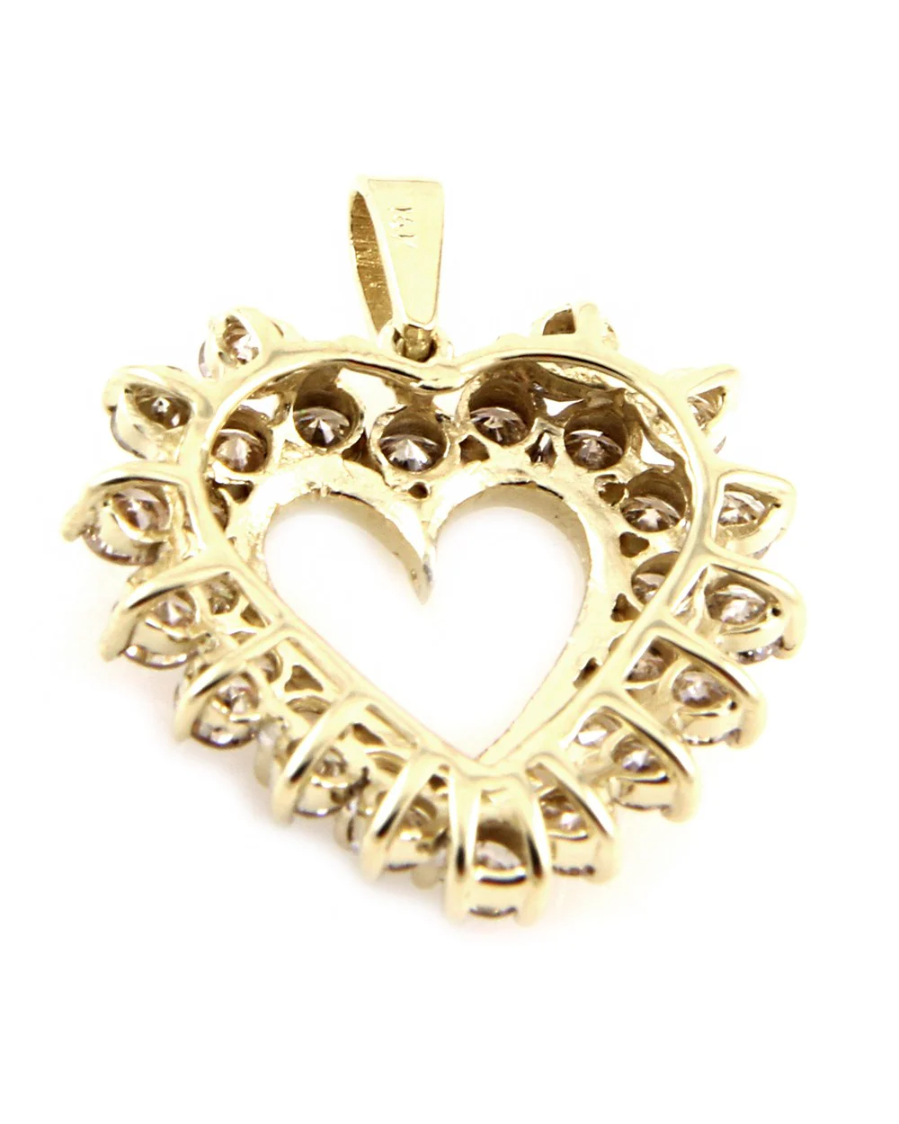 14 Karat Yellow Gold Diamond Open Heart - Image 2