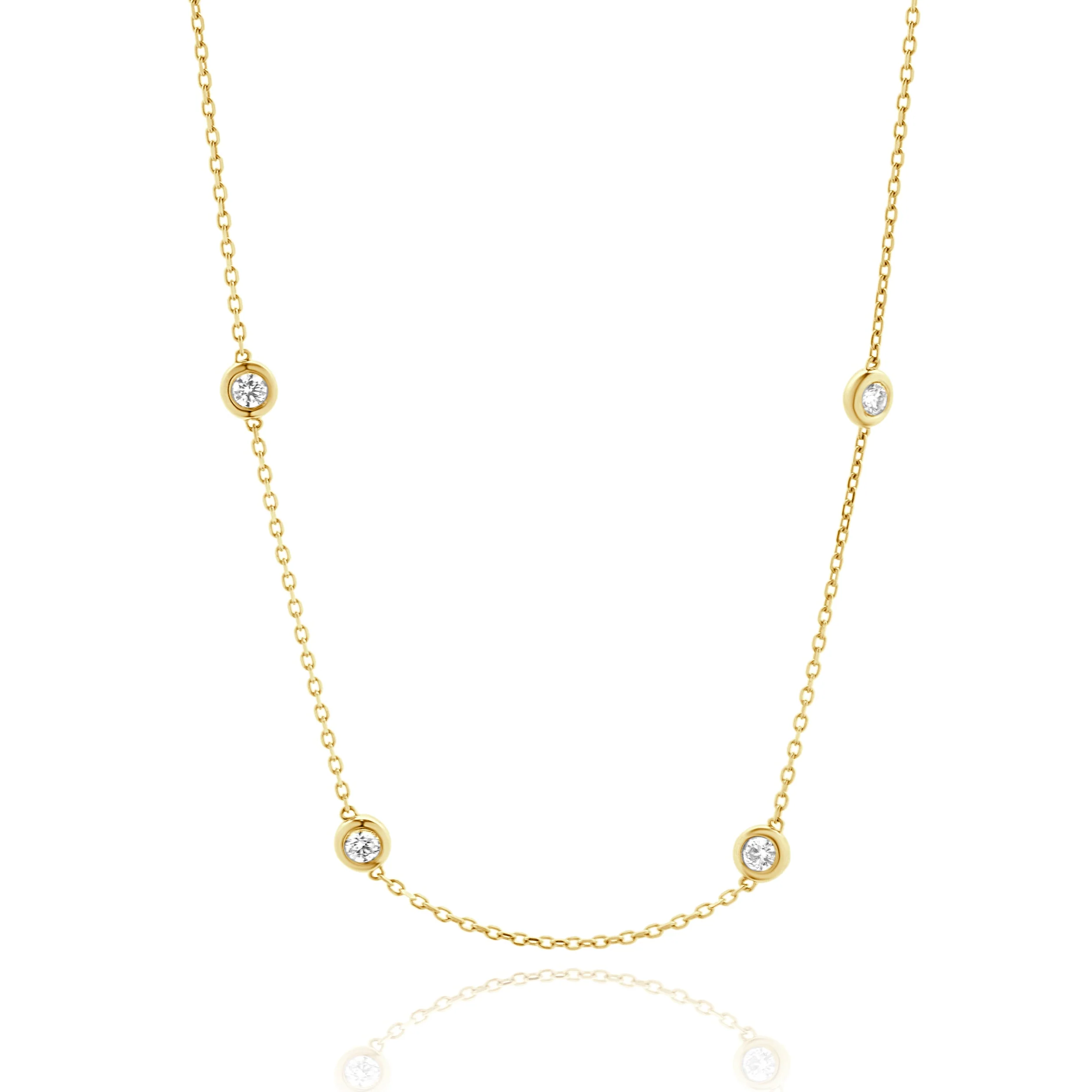 14 Karat Yellow Gold Diamonds by The Yard Necklace