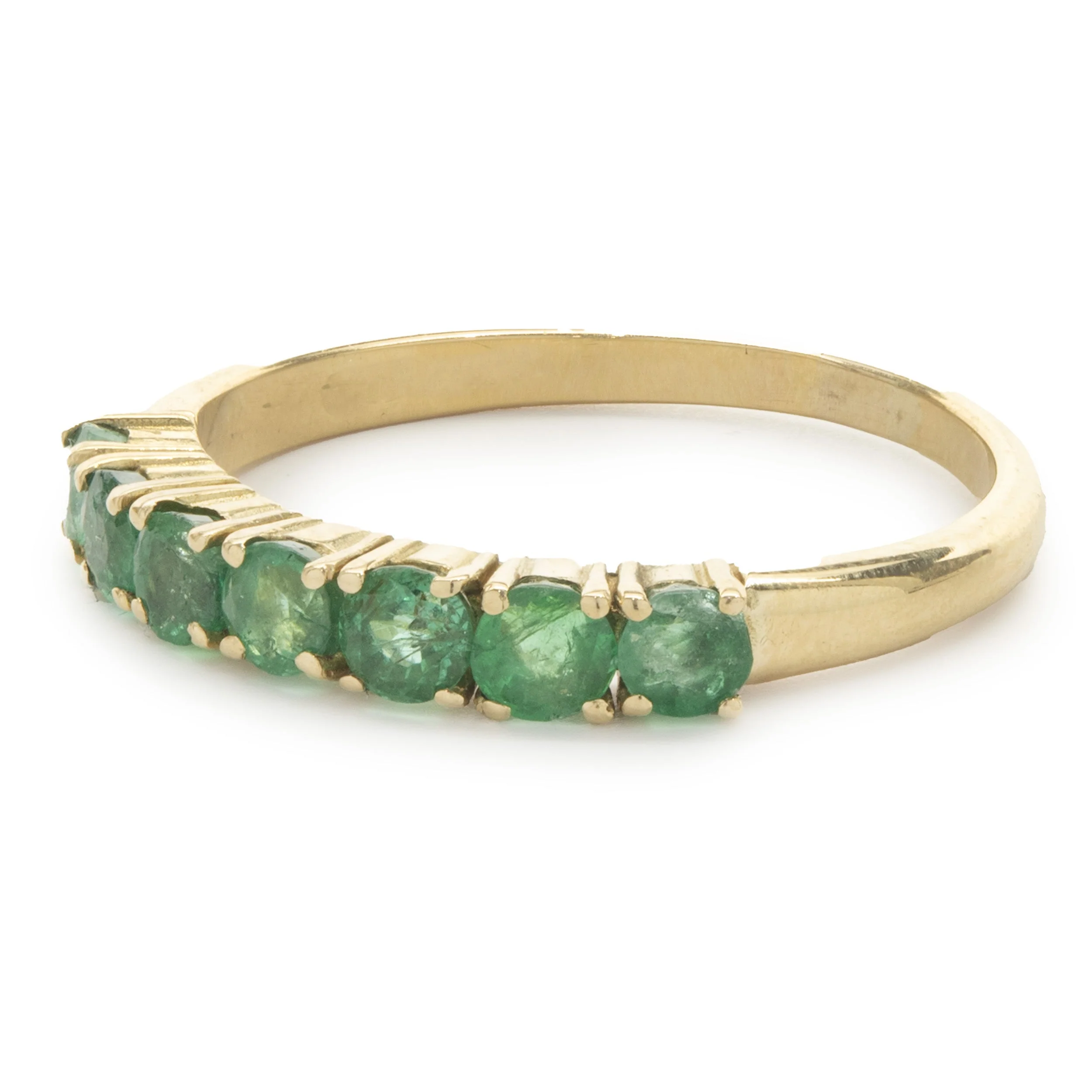 14 Karat Yellow Gold Emerald Band - Image 4