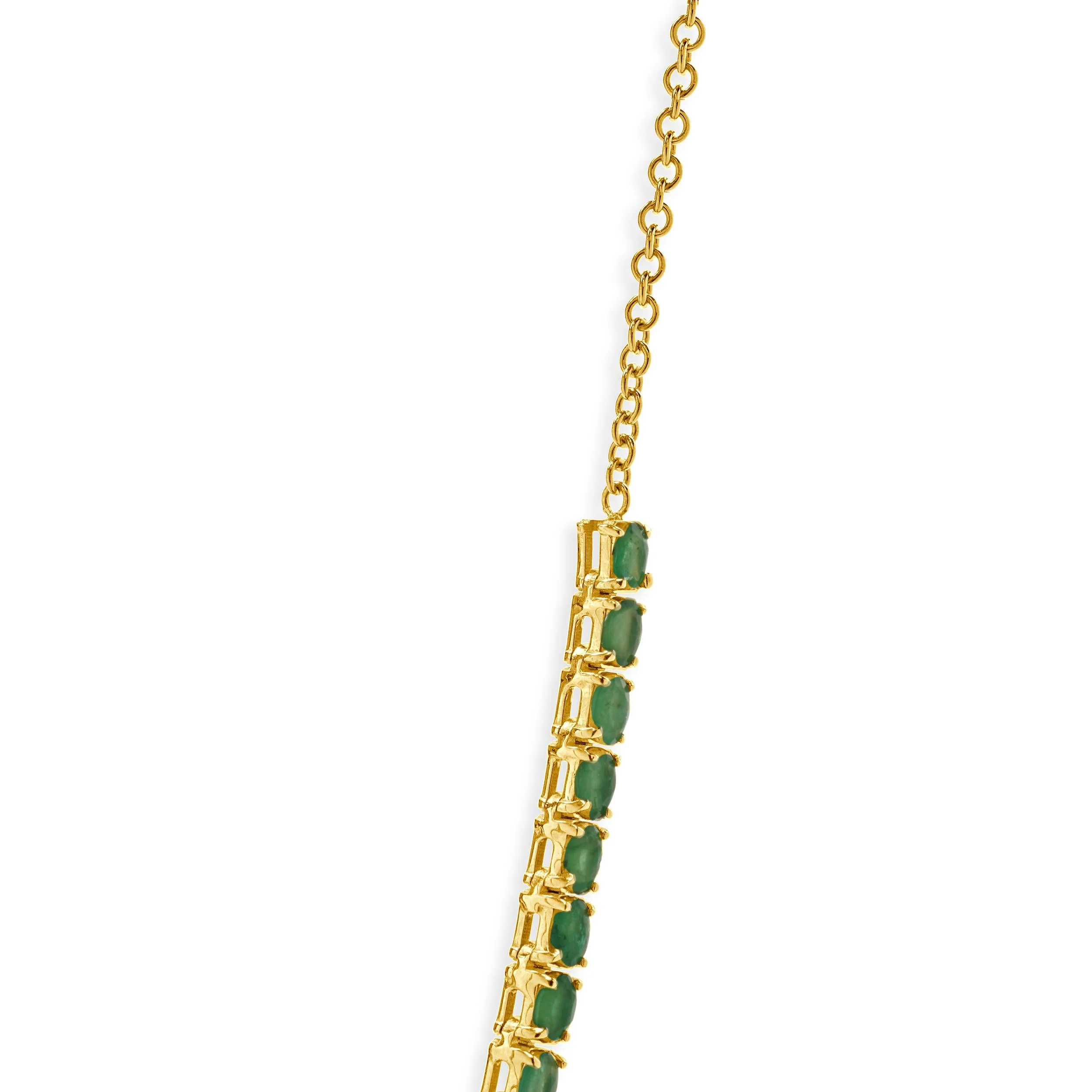 14 Karat Yellow Gold Emerald Inline Necklace - Image 2