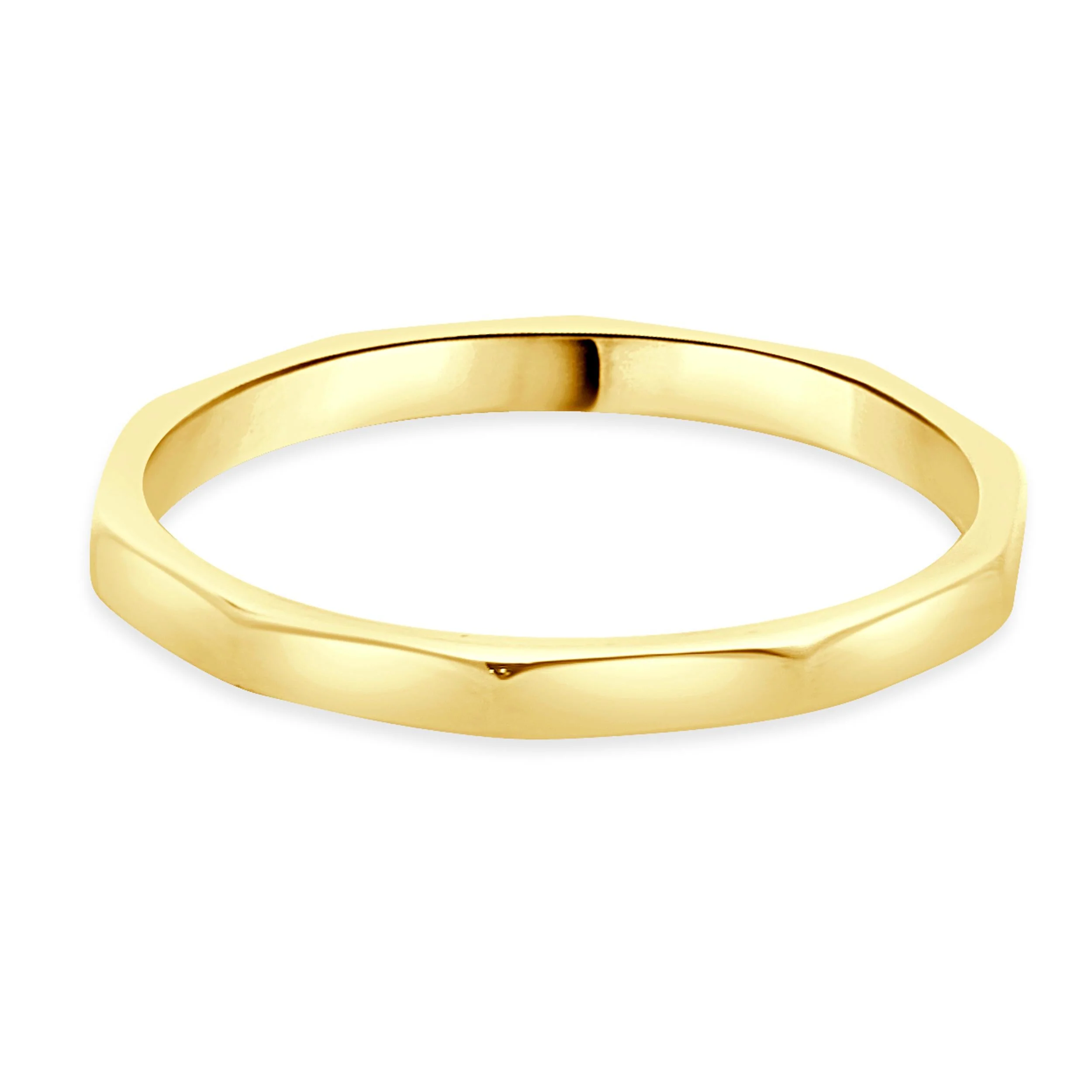 14 Karat Yellow Gold Faceted Band