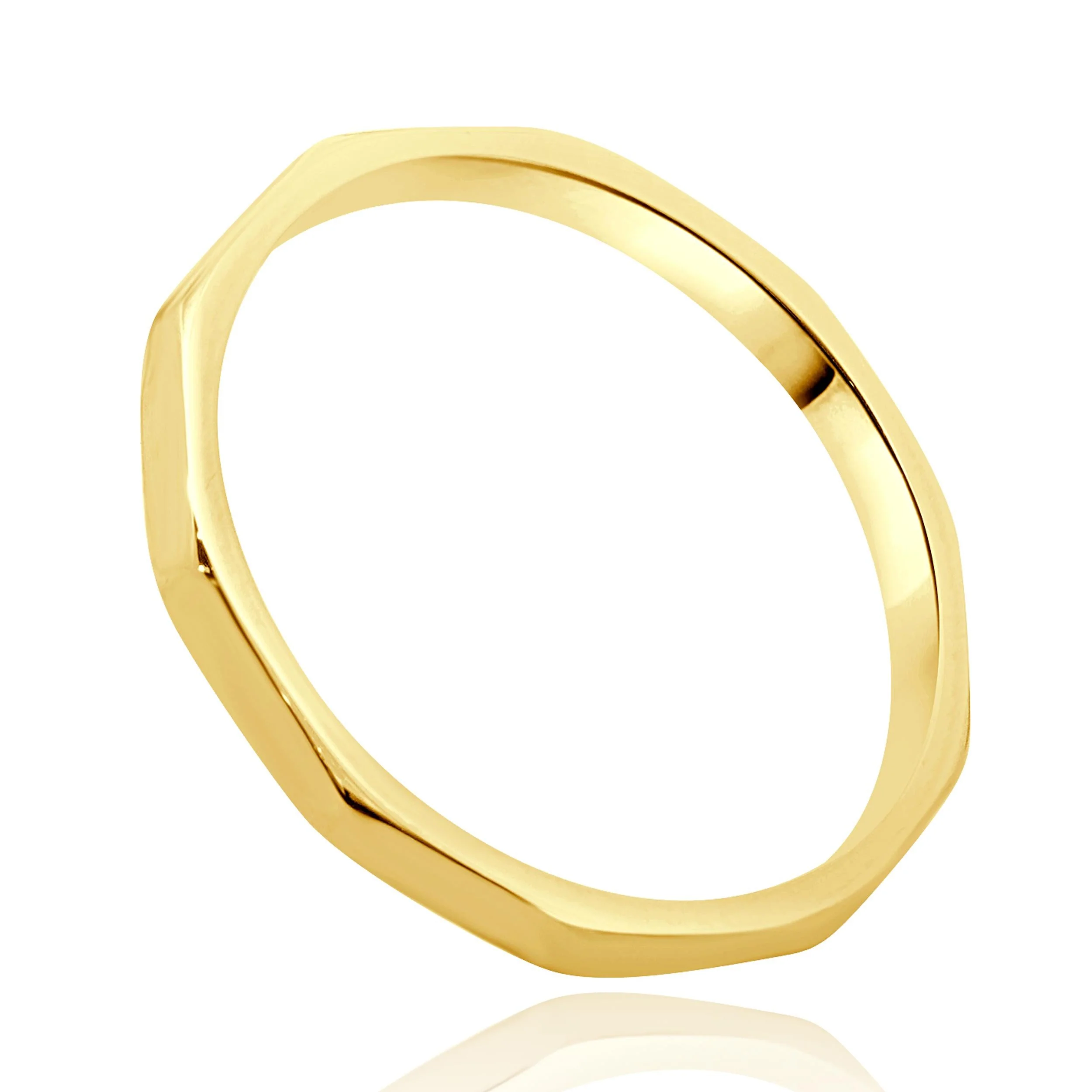 14 Karat Yellow Gold Faceted Band - Image 2