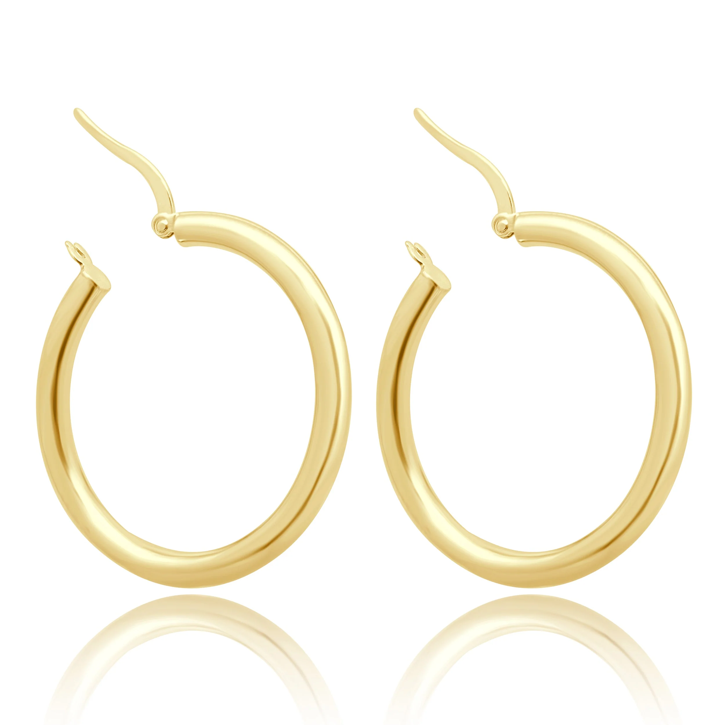 14 Karat Yellow Gold Hoop Earrings - Image 4