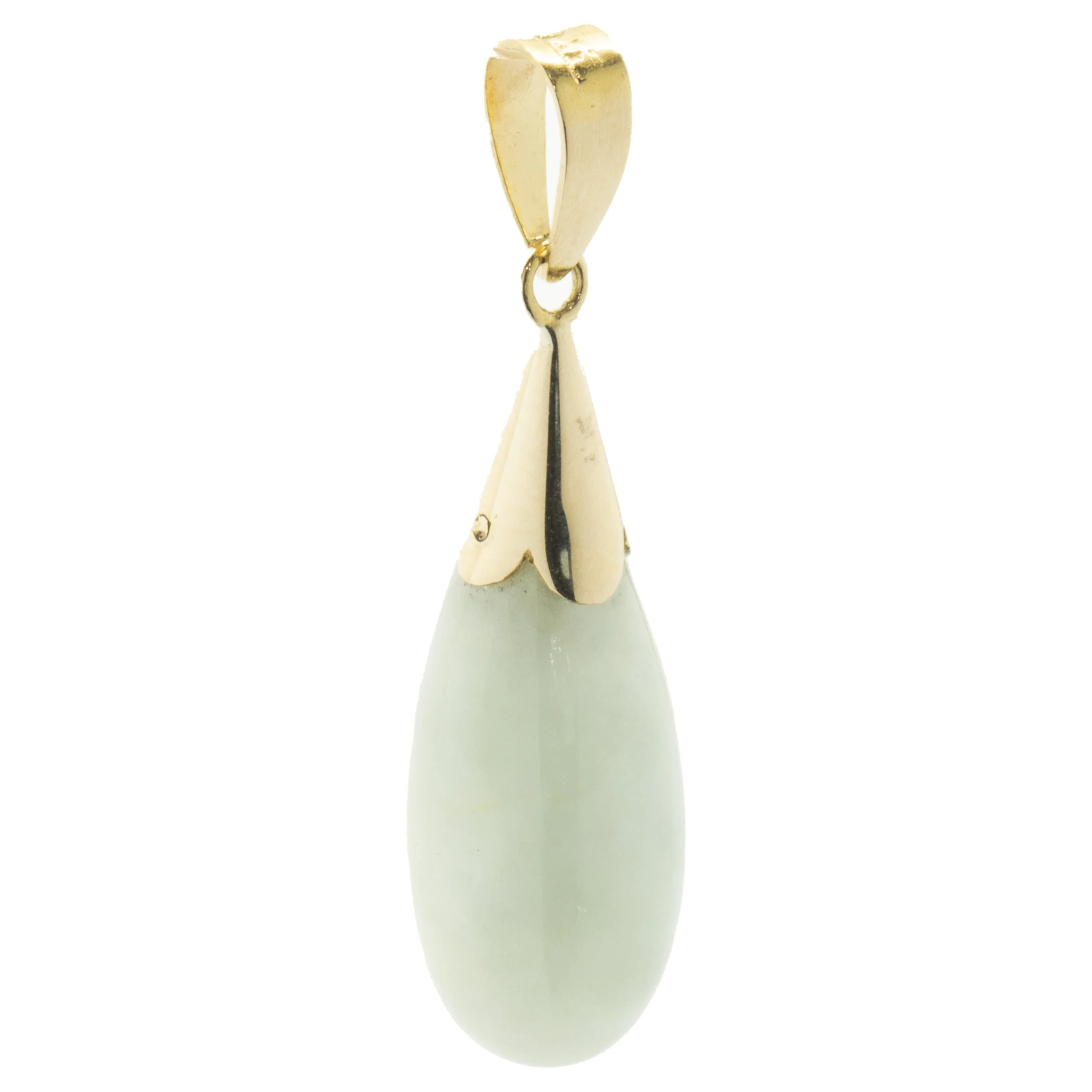 14 Karat Yellow Gold Jade Pendant - Image 3