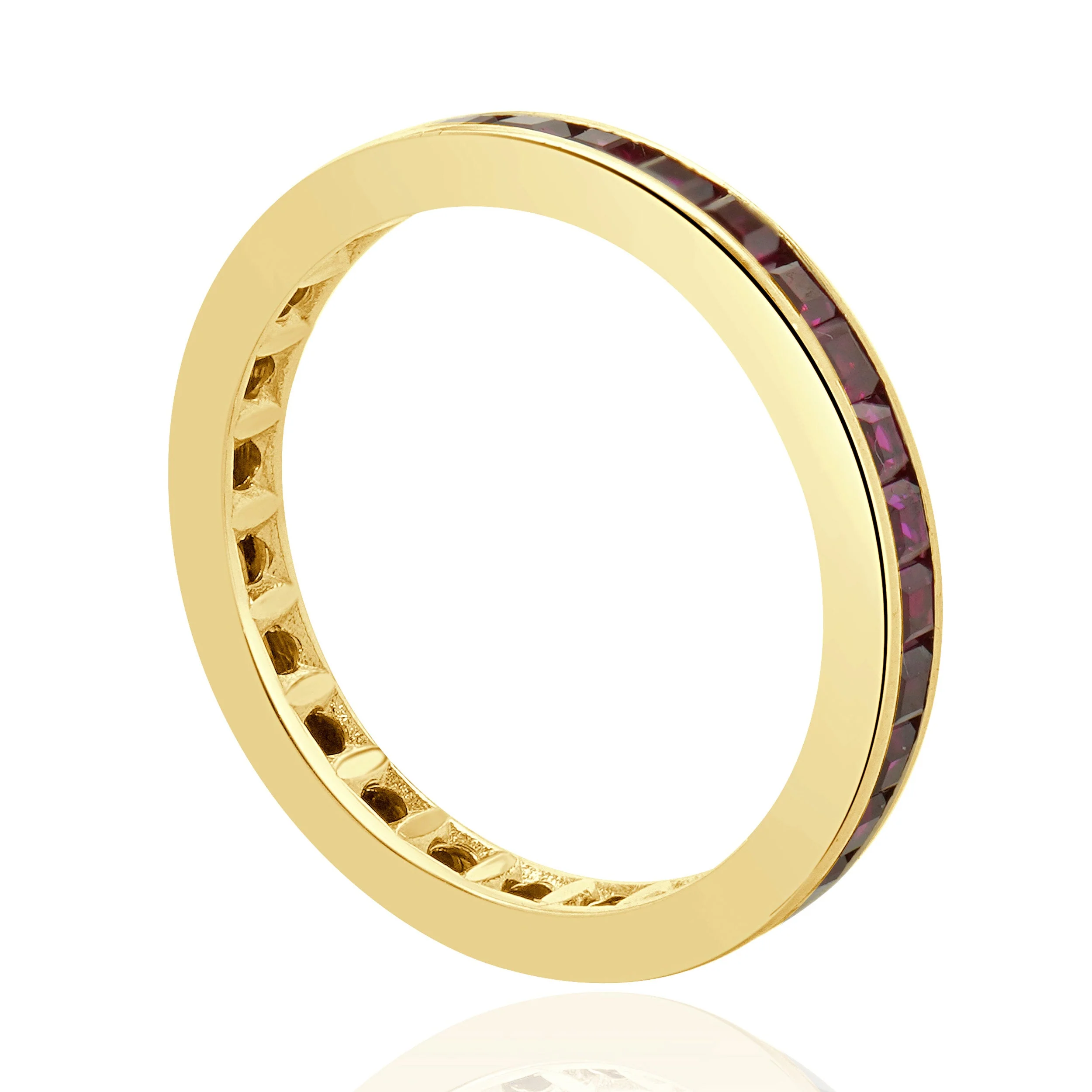14 Karat Yellow Gold Lab Grown Ruby Eternity Band - Image 4