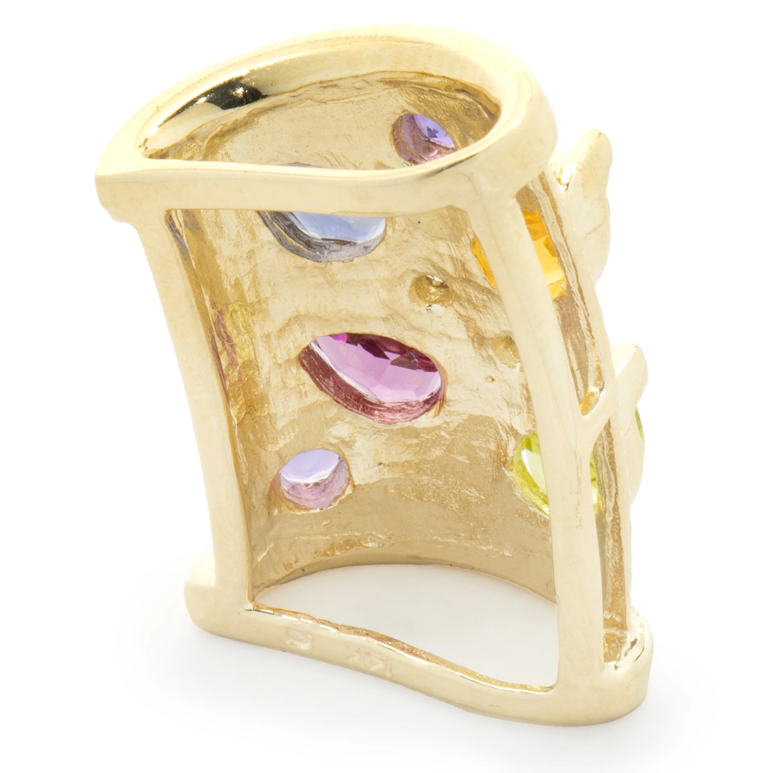 14 Karat Yellow Gold Multi Gemstone Slide Pendant - Image 4