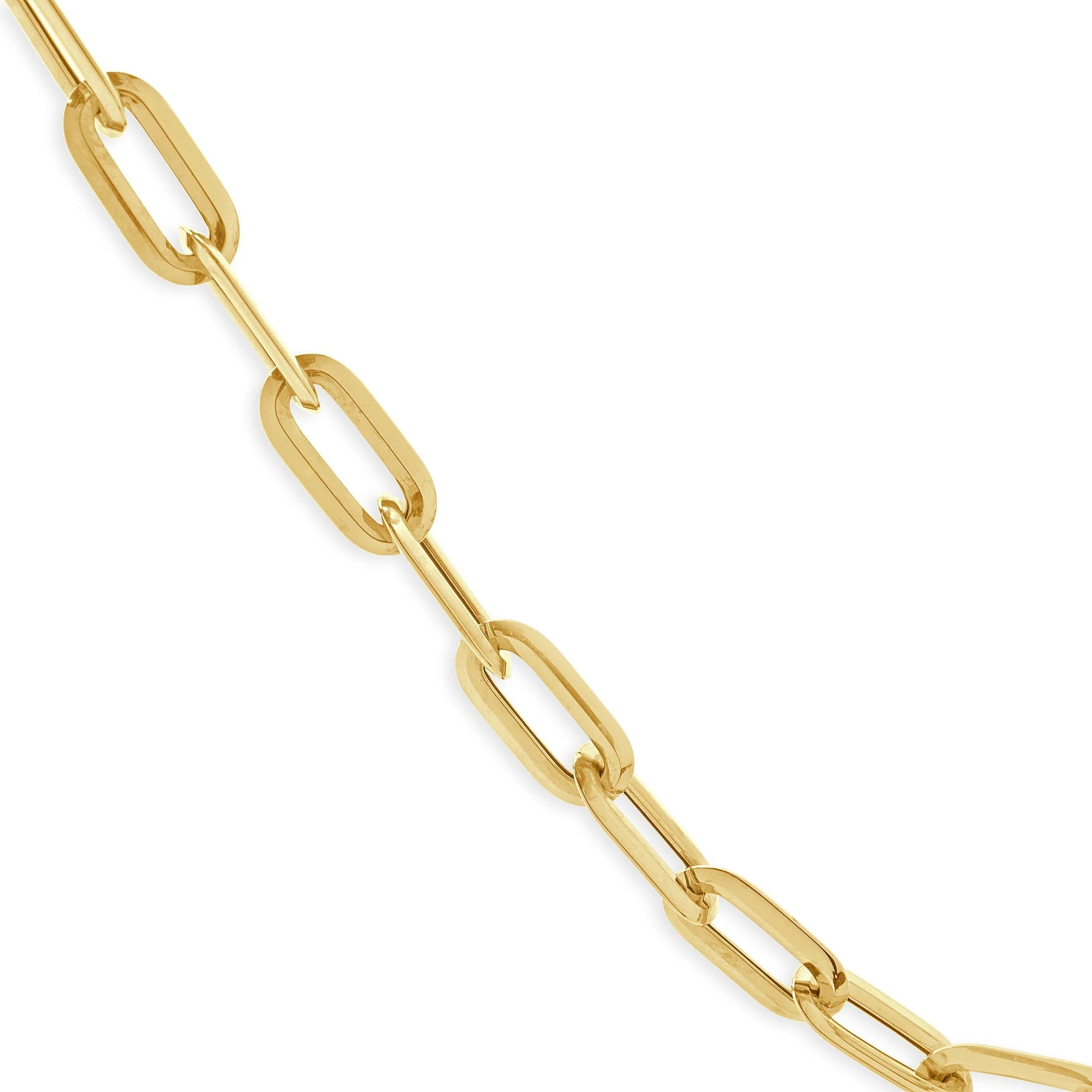 14 Karat Yellow Gold Oval Paperclip Link Necklace - Image 3