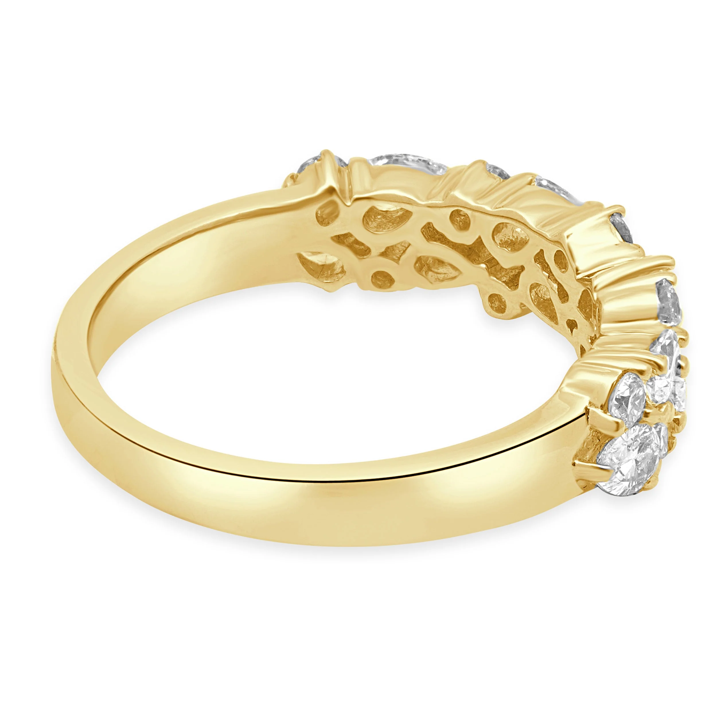 14 Karat Yellow Gold Pear Cut and Round Diamond Band - Image 4
