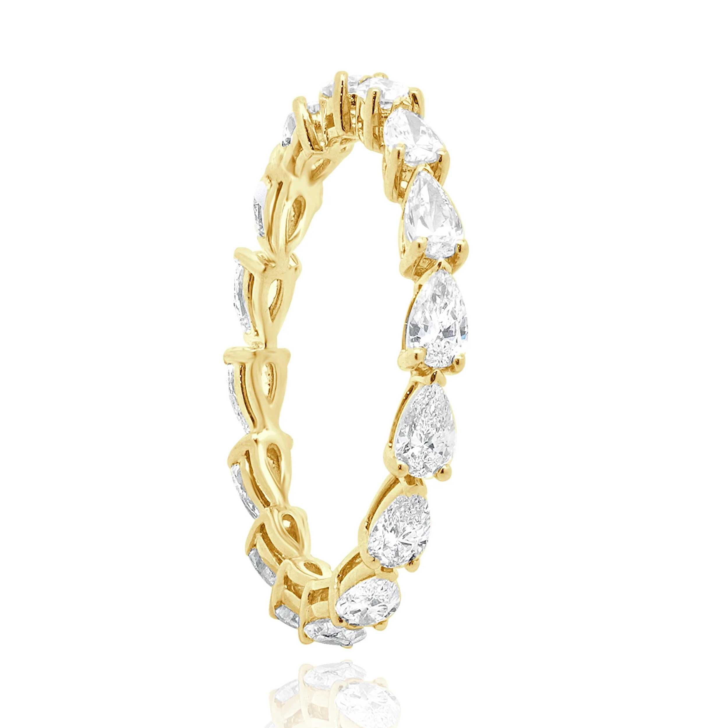 14 Karat Yellow Gold Pear Cut Diamond Eternity Band - Image 3