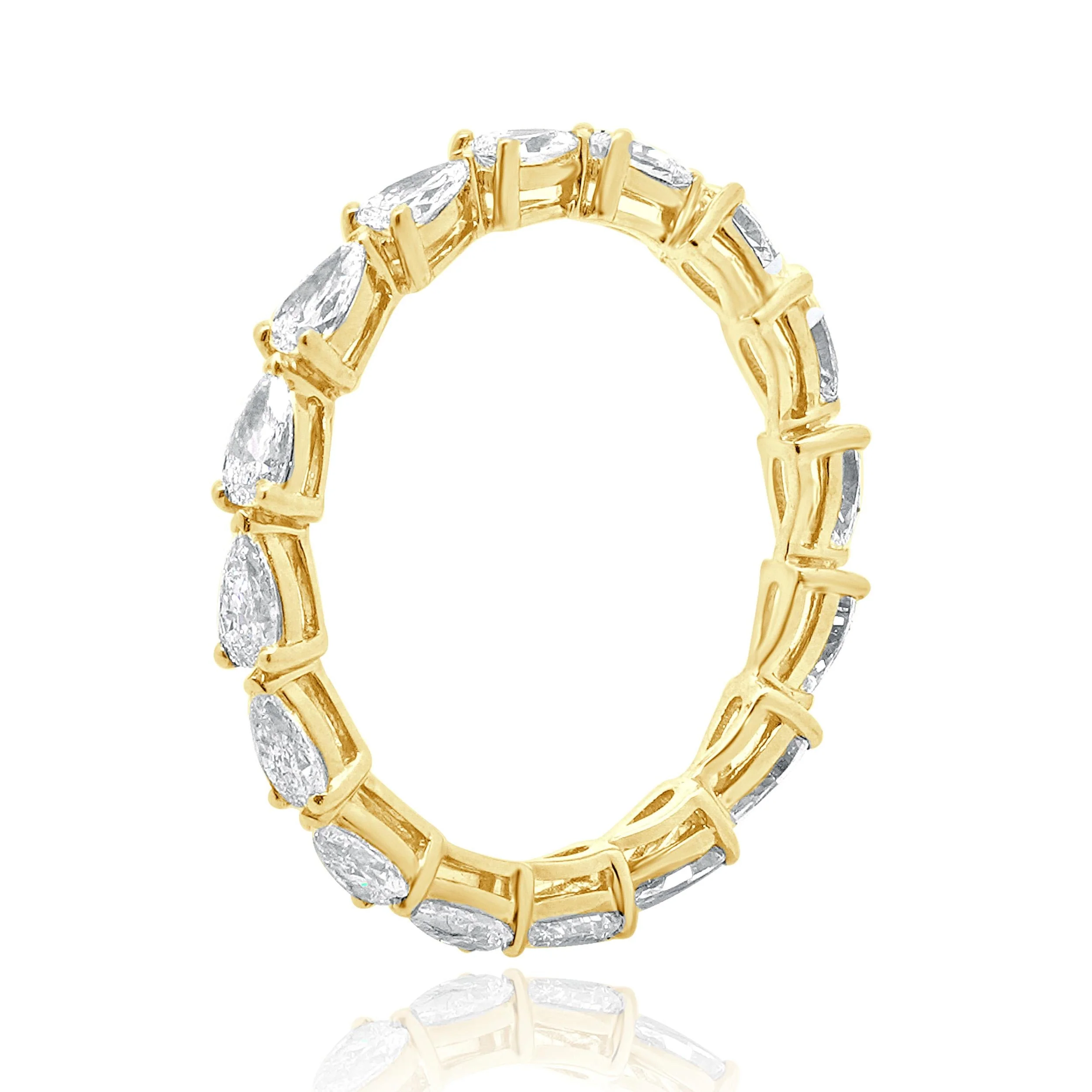14 Karat Yellow Gold Pear Cut Diamond Eternity Band - Image 4